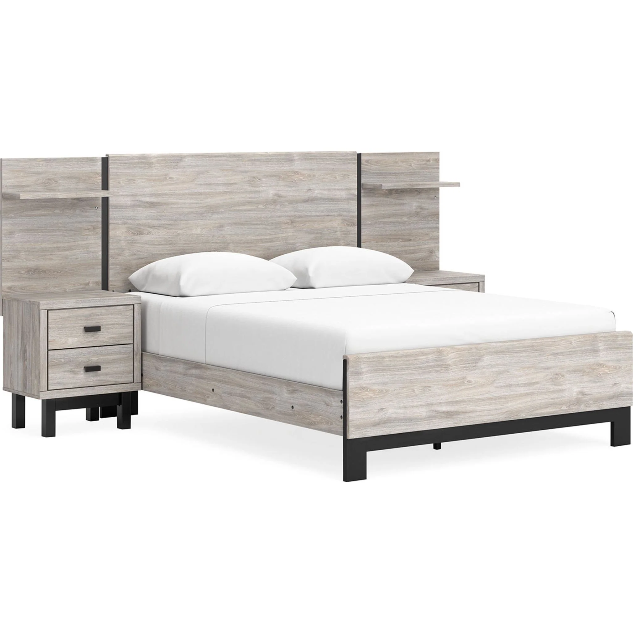 Vessalli Panel Bed with Nightstands