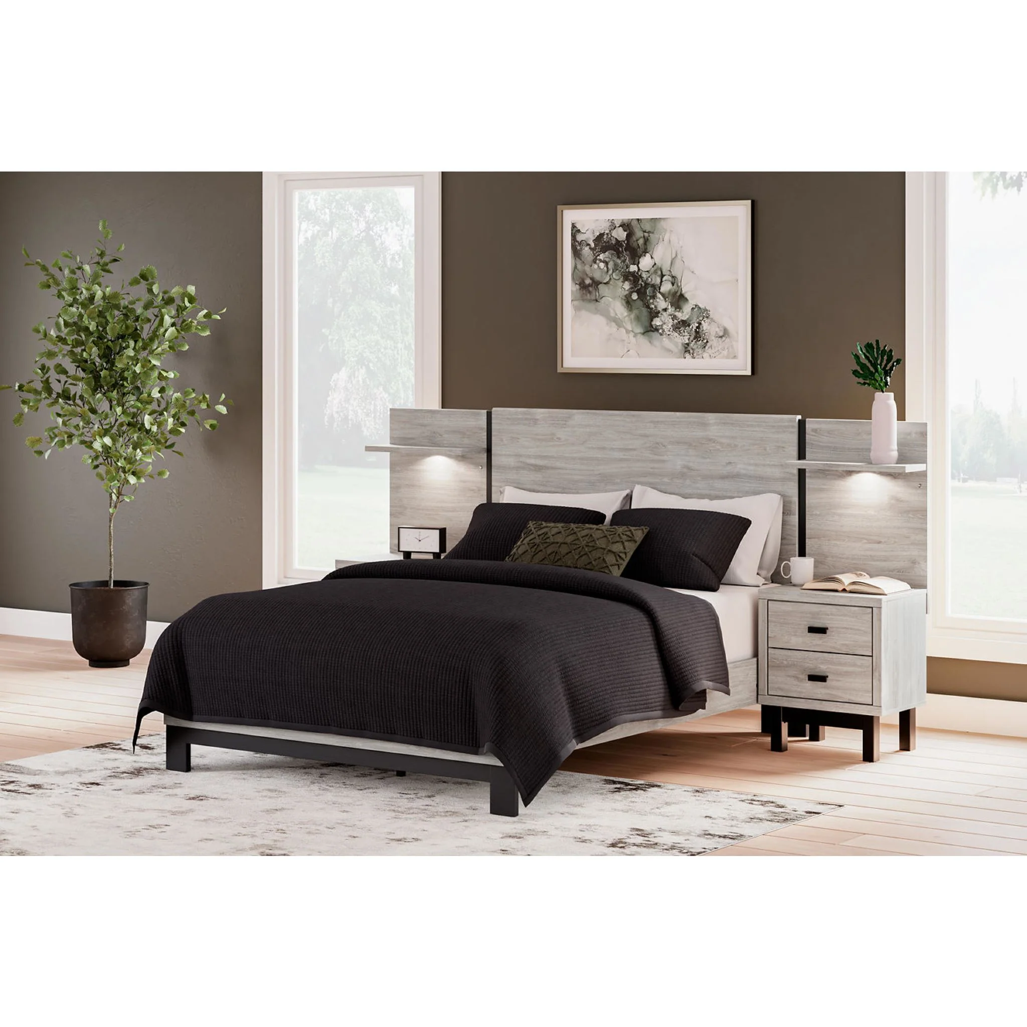 Vessalli Panel Bed with Nightstands - Image 5