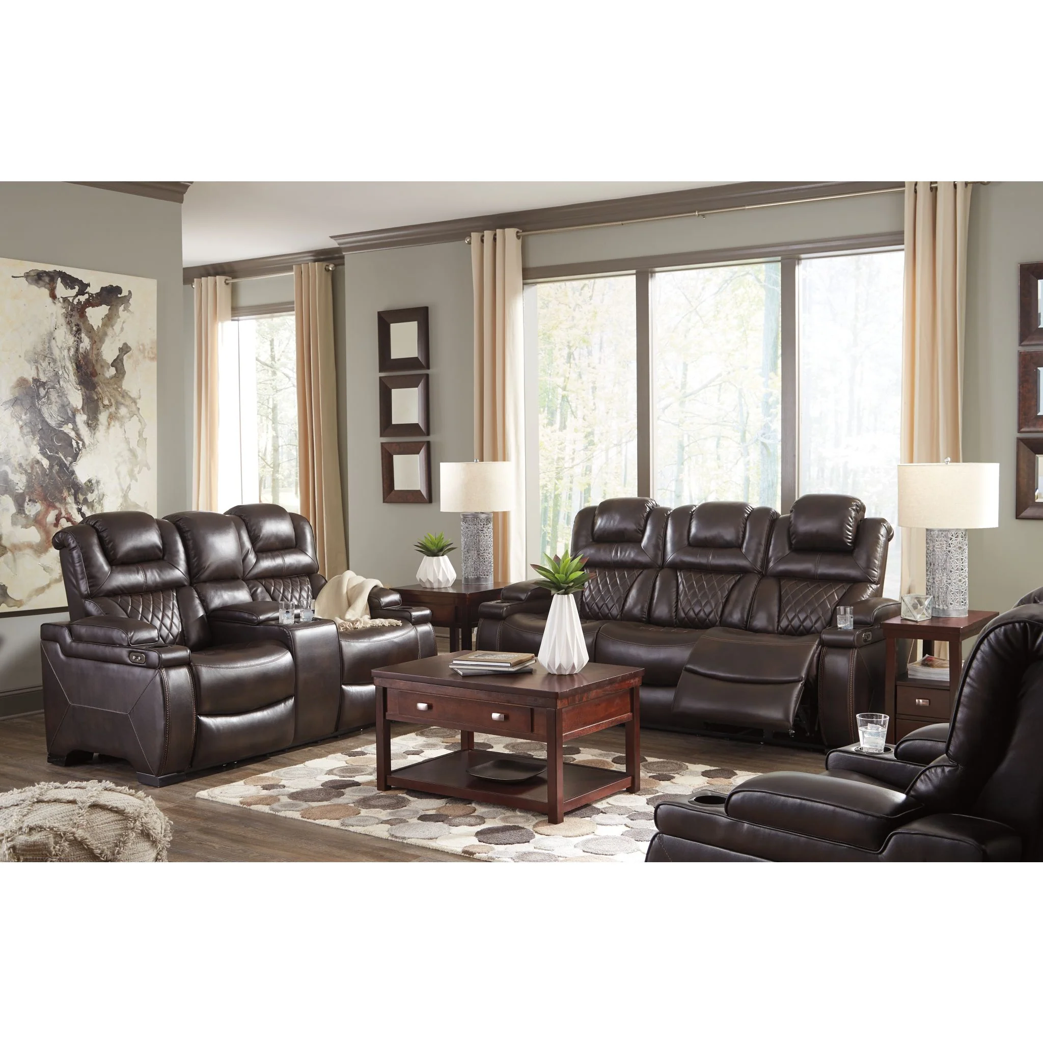 Warnerton Power Reclining Loveseat with Console and Adj Head - Image 4