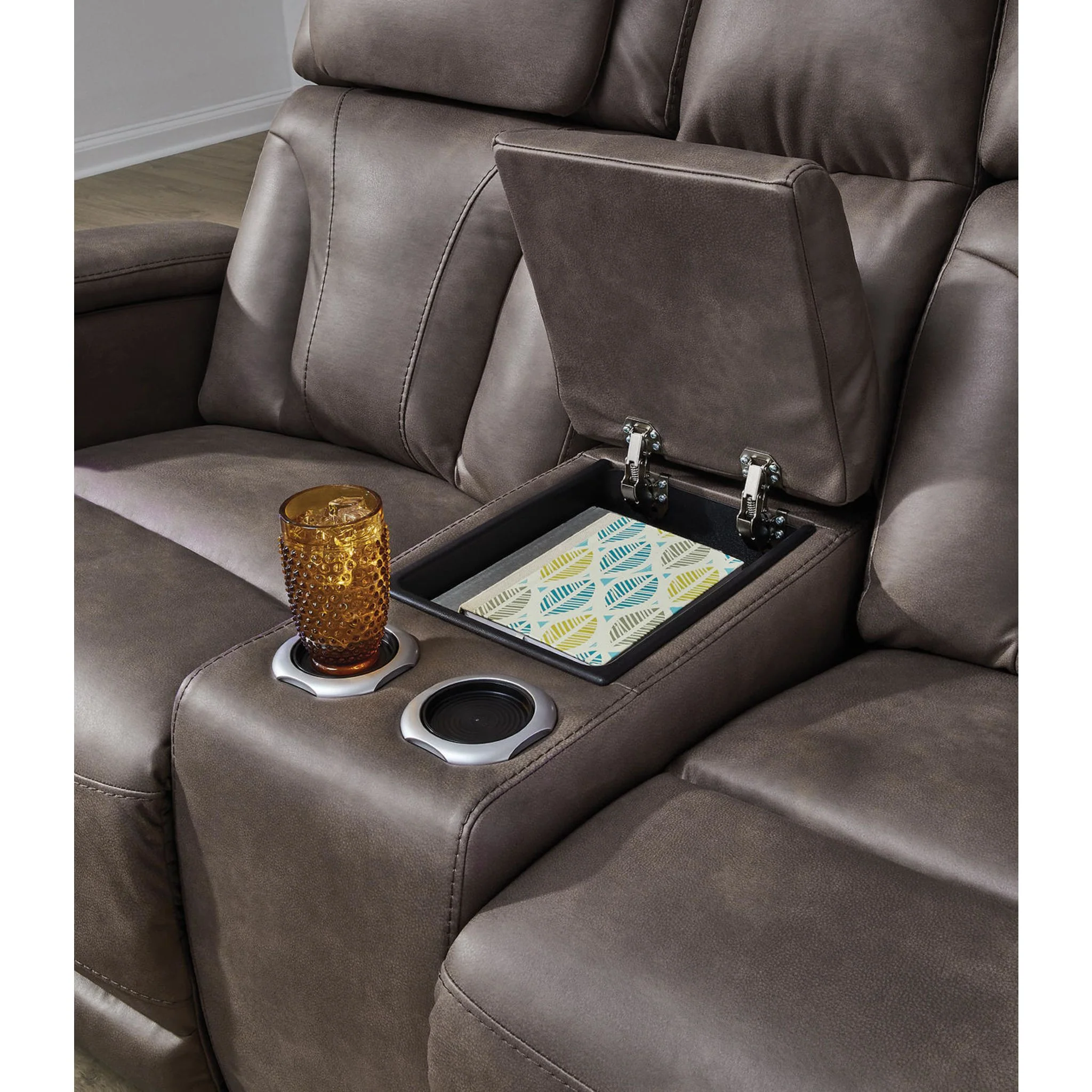 Warrior Peak-Exclusive Power Reclining Loveseat with Console - Image 8