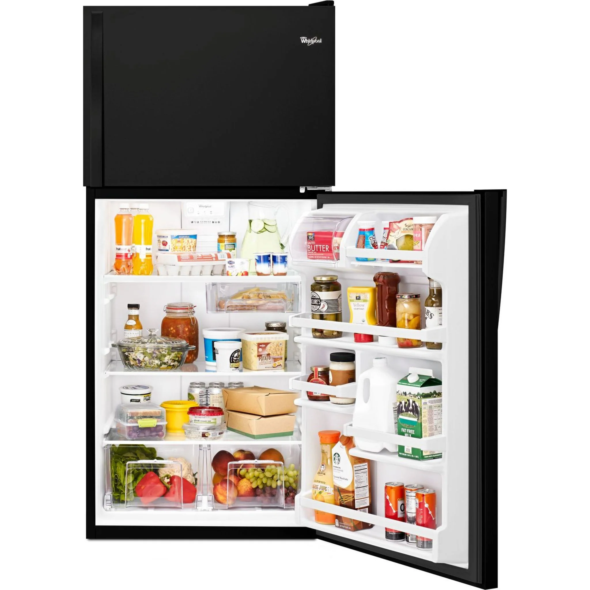 Whirlpool  30" Wide Top-Freezer Refrigerator with Flexi-Slide Bin - Black (WRT318FZDB) - Image 14