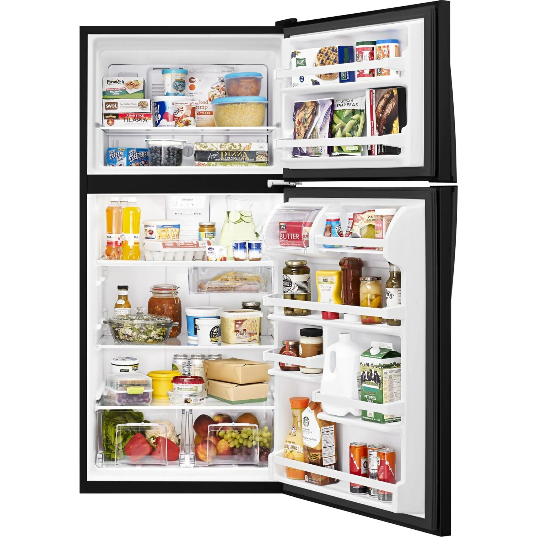 Whirlpool  30" Wide Top-Freezer Refrigerator with Flexi-Slide Bin - Black (WRT318FZDB) - Image 22