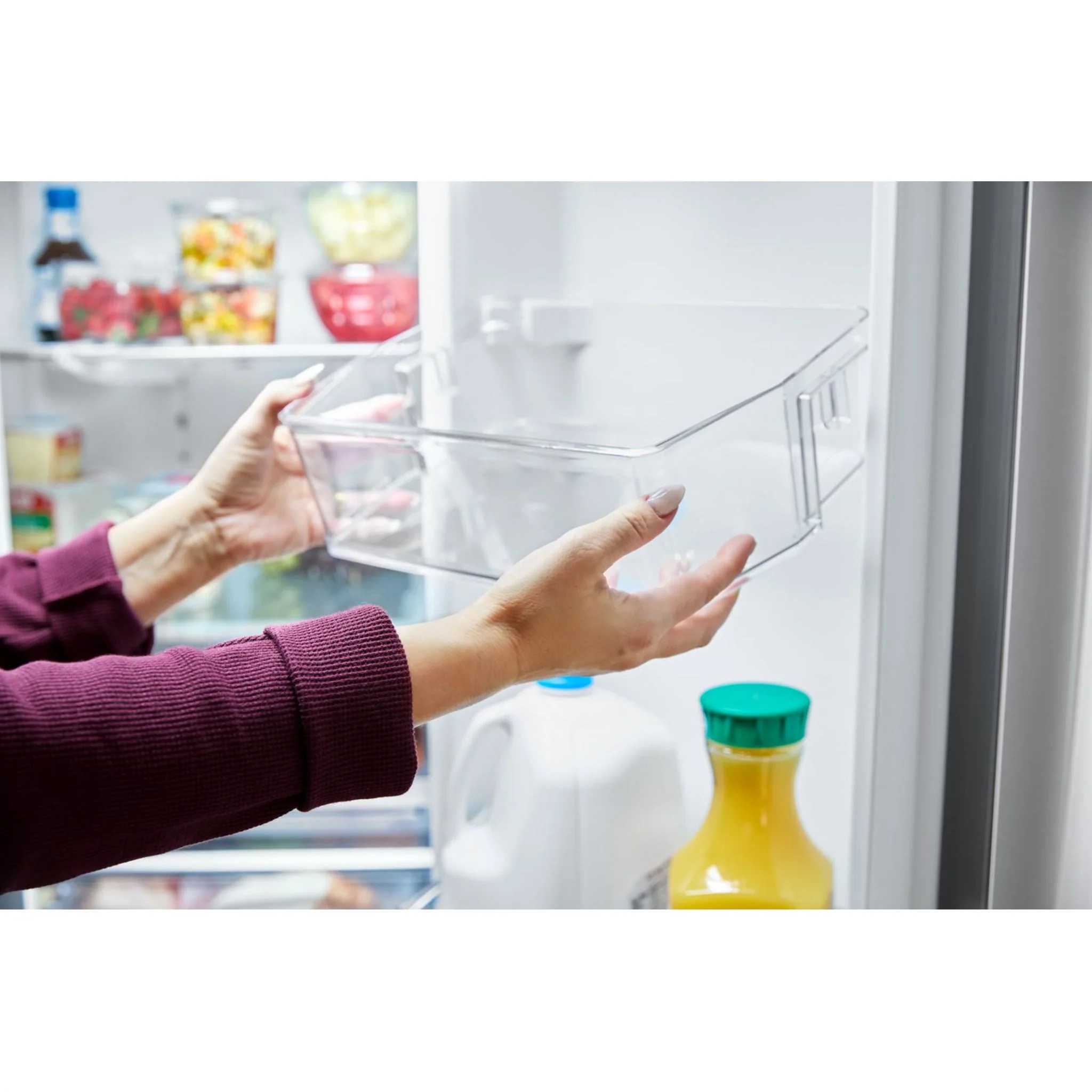 Whirlpool 29 Cu. Ft. Family-Sized Capacity French door refrigerator with Flexible Temperature Drawer - White (WRMF3536SW) - Image 9