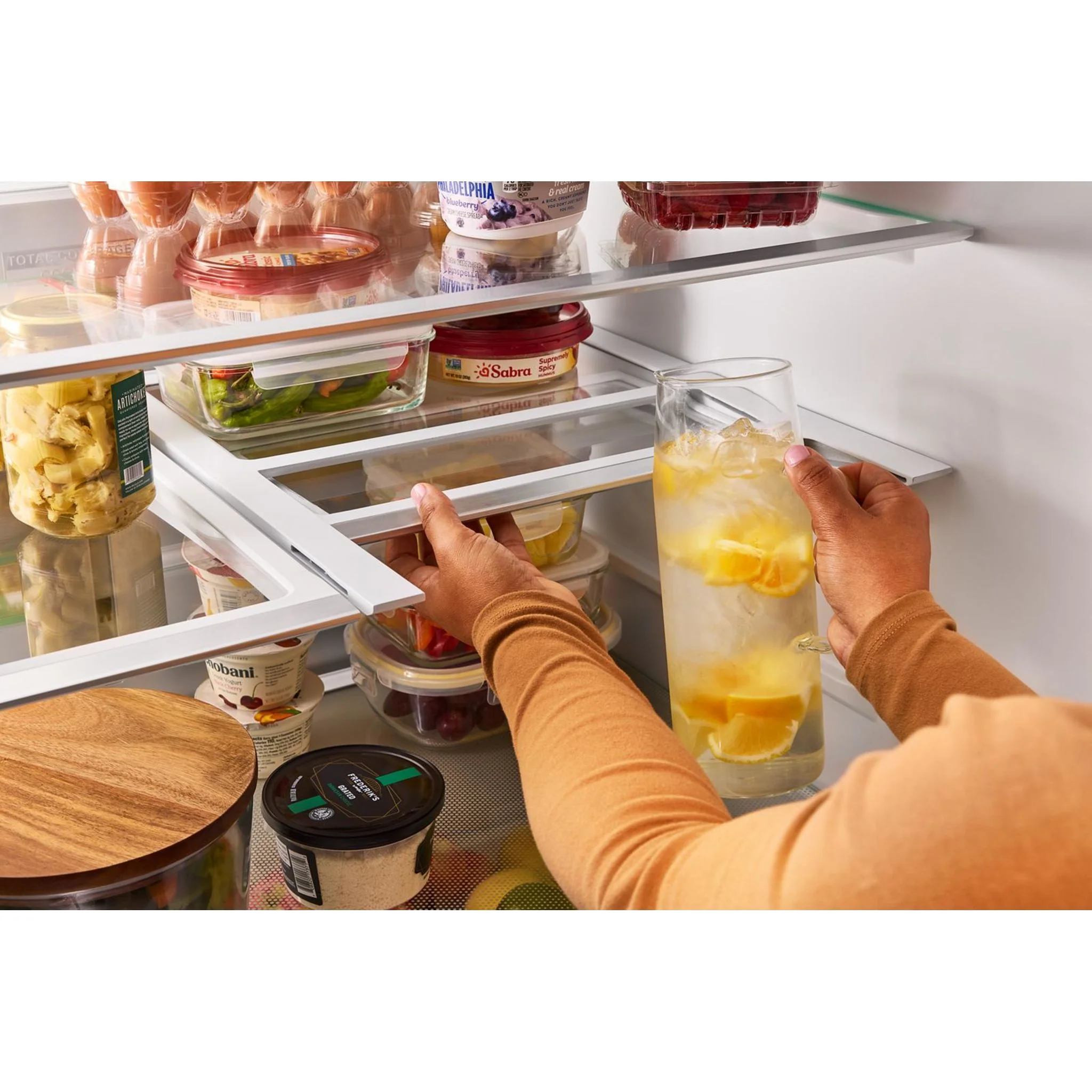 Whirlpool 30 Cu. Ft. Family-Sized Capacity French door refrigerator with Flexible Tempearture Drawer - Print Resist Blk Stnlss (WRMF3336SV) - Image 5