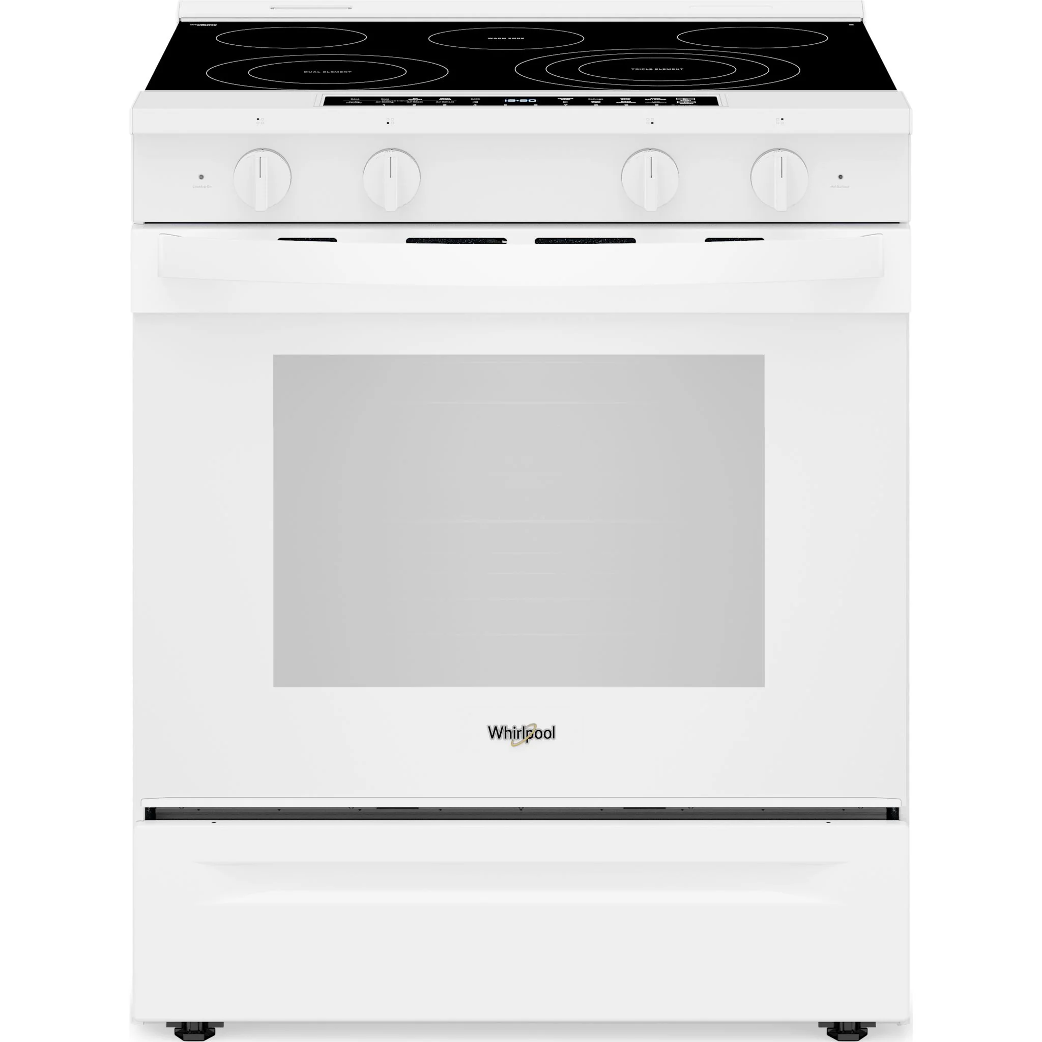 Whirlpool 30-inch Smart Slide in Electric Range with Air Cooking Technology, No Preheat Air Fry, WipeCleanCoating, Steam/Self Clean and High Speed Preheat -White (YWSES7530RW)