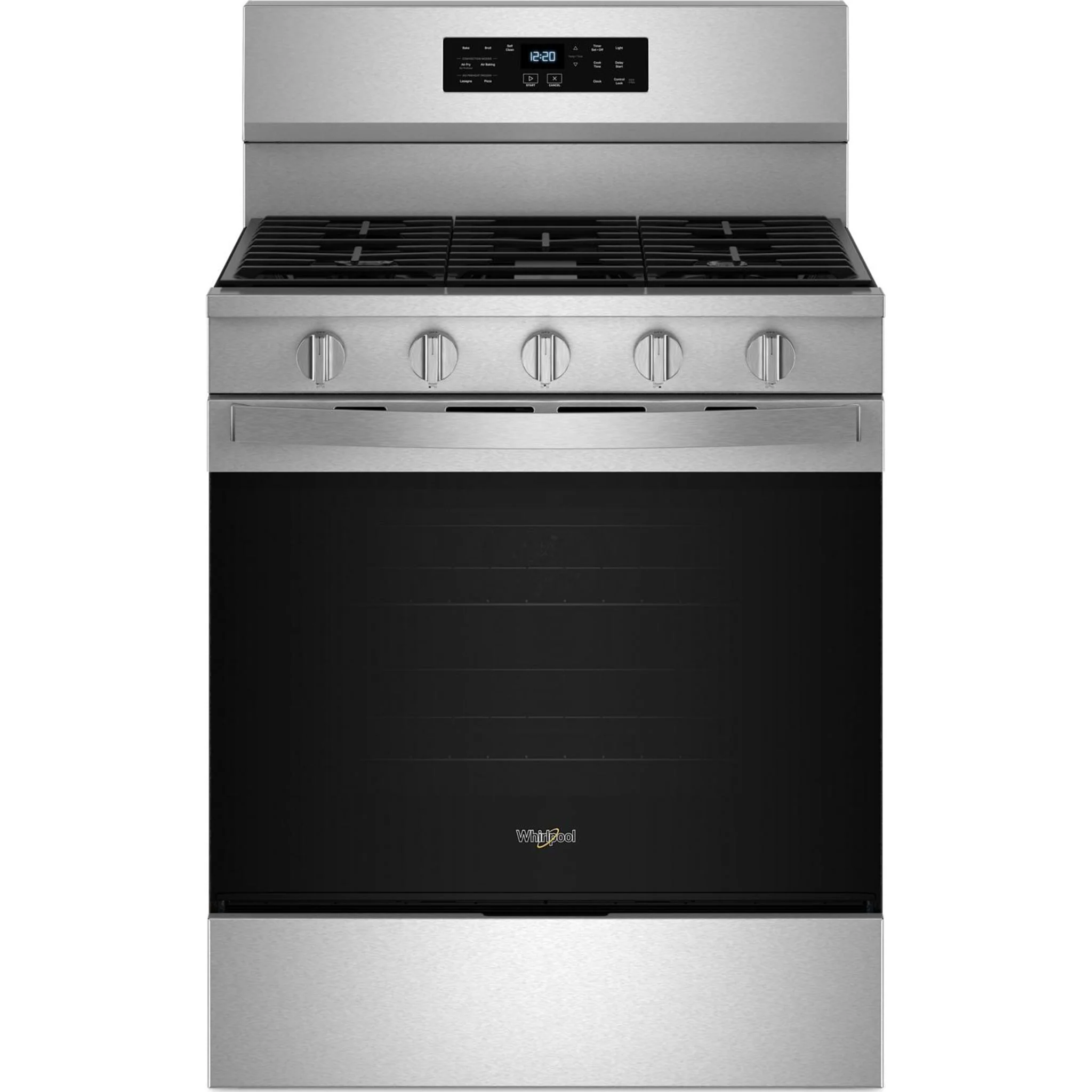 Whirlpool 30-inch Gas Range with Air Cooking Technology, No Preheat Air Fry and Air Baking and Self Clean -Fingerprint Resistant Stainless Steel (WFGS5030RZ)