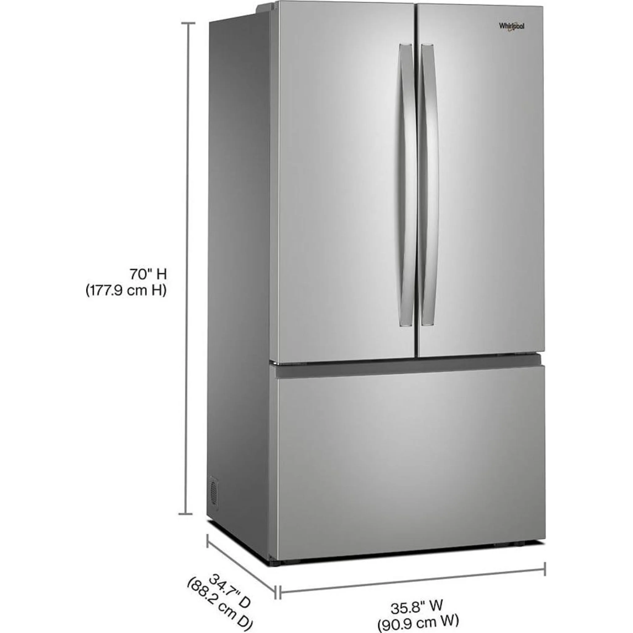 Whirlpool 36-Inch French Door Refrigerator with Interior Water Dispenser - 31 cu. ft. -Fingerprint Resistant Stainless Steel (WRFF3336SZ) - Image 27