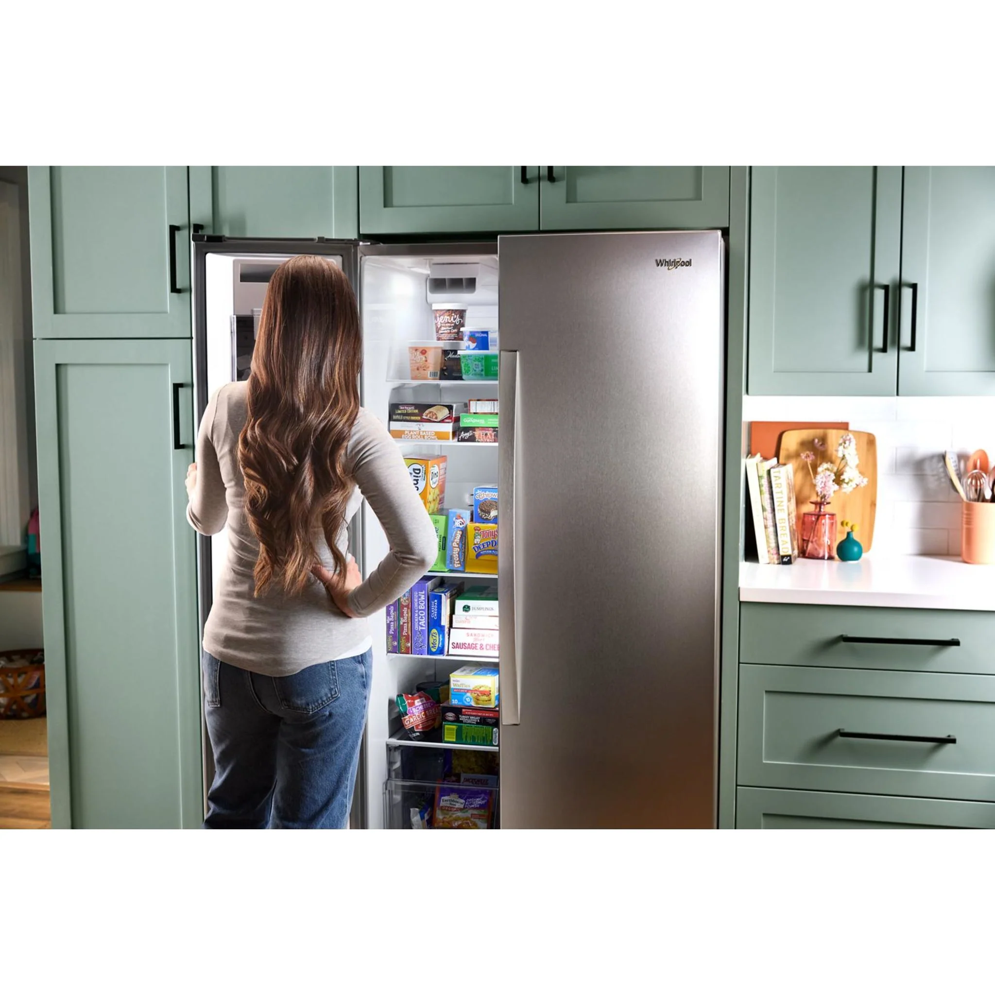 Whirlpool 36-inch Counter Depth Side-by-Side Refrigerator with Prep & Store Bins -Fingerprint Resistant Stainless Steel (WRSC6536RZ) - Image 11