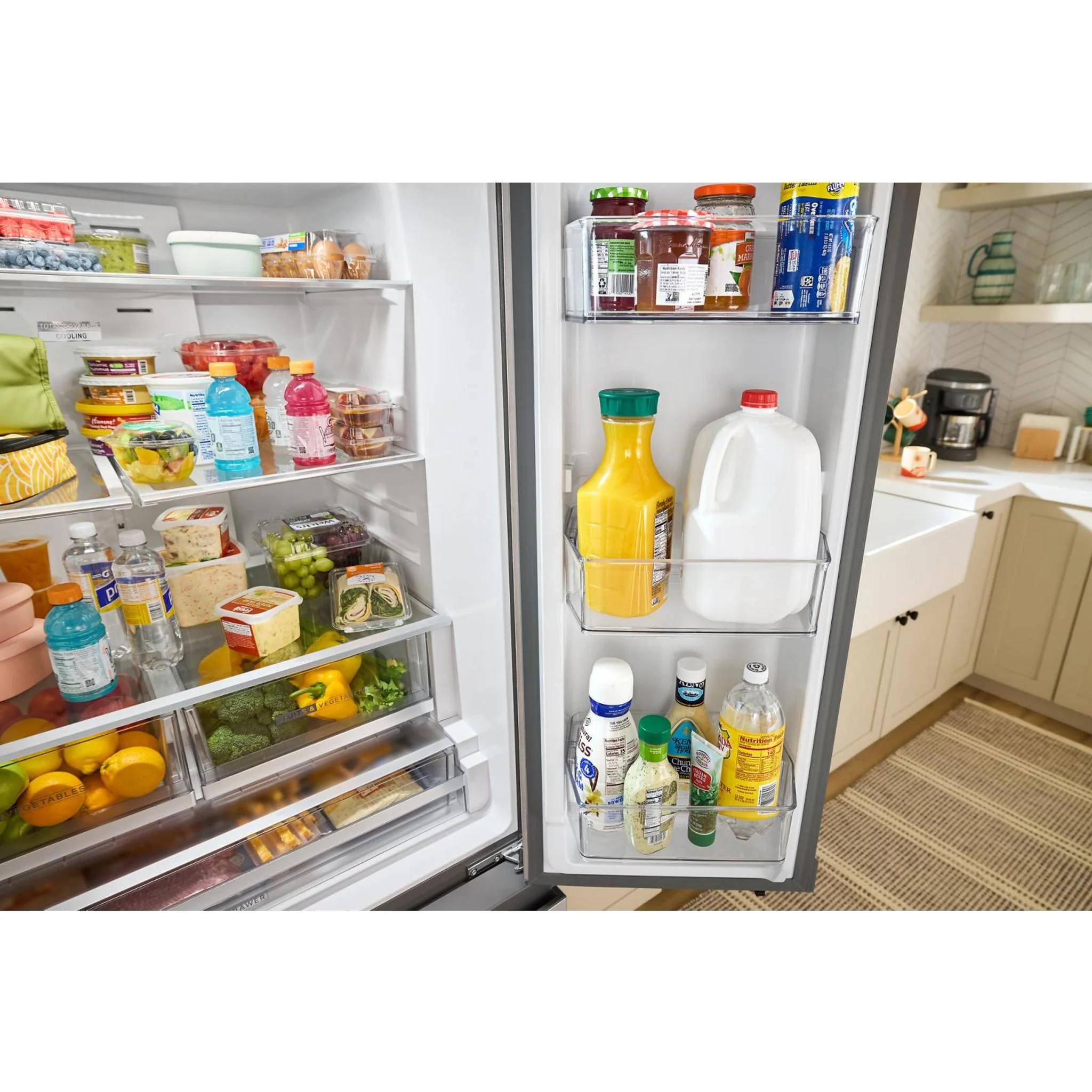 Whirlpool 36-Inch French Door Refrigerator with In-Door Water and Ice Maker - 30 cu. ft. -Fingerprint Resistant Stainless Steel (WRFF3536SZ) - Image 18