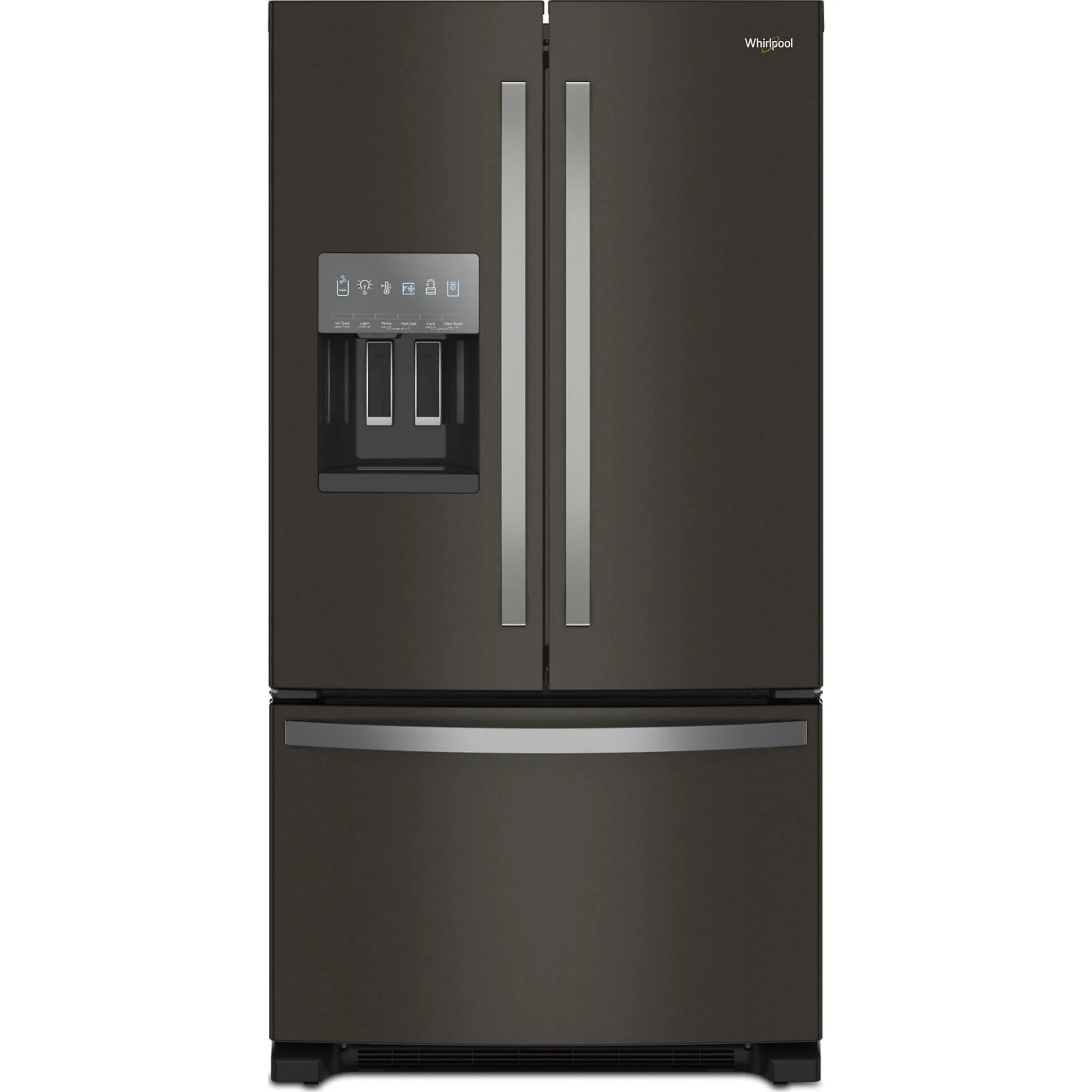 Whirlpool 36" Wide French Door Bottom Mount Refrigerator - 25 cu.ft. - Black Stainless (WRFF3436RV)