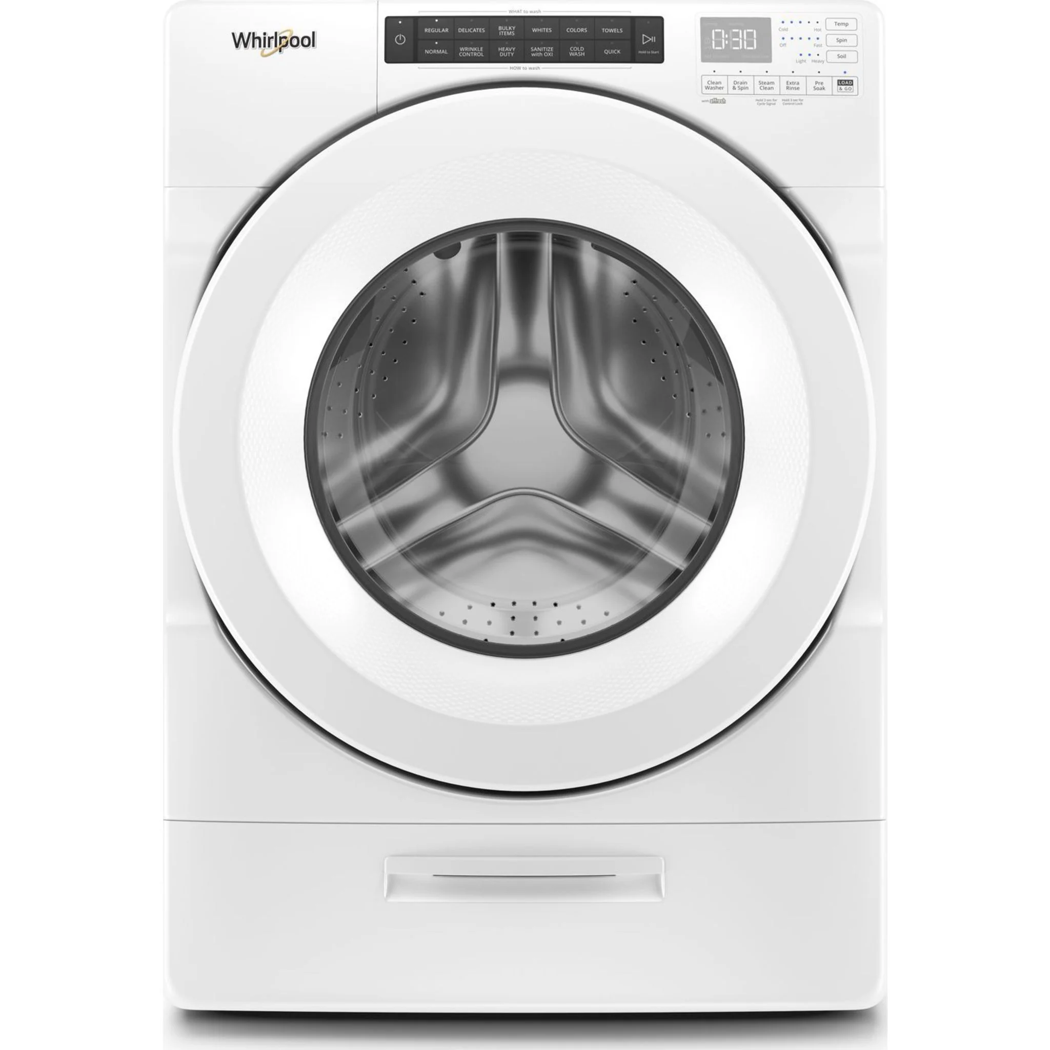 Whirlpool 5.2 cu. ft. I.E.C. Closet-Depth Front Load Washer with Load & Go Dispenser (WFW5620HW) - Image 2