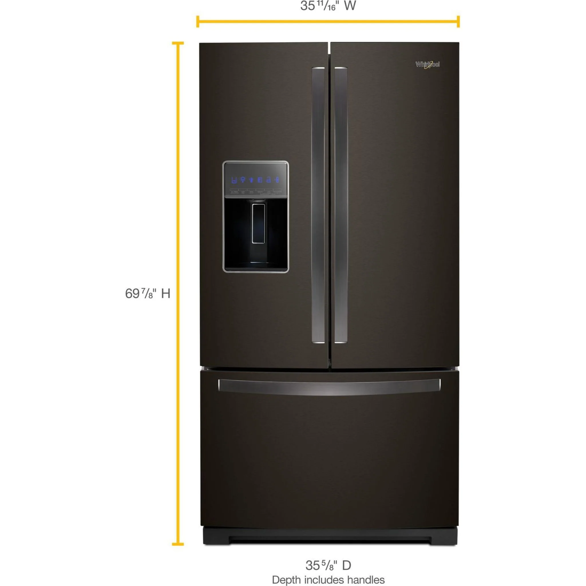 Whirlpool 36" Wide French Door Refrigerator - 27 cu. ft.- Black Stainless (WRF757SDHV) - Image 23