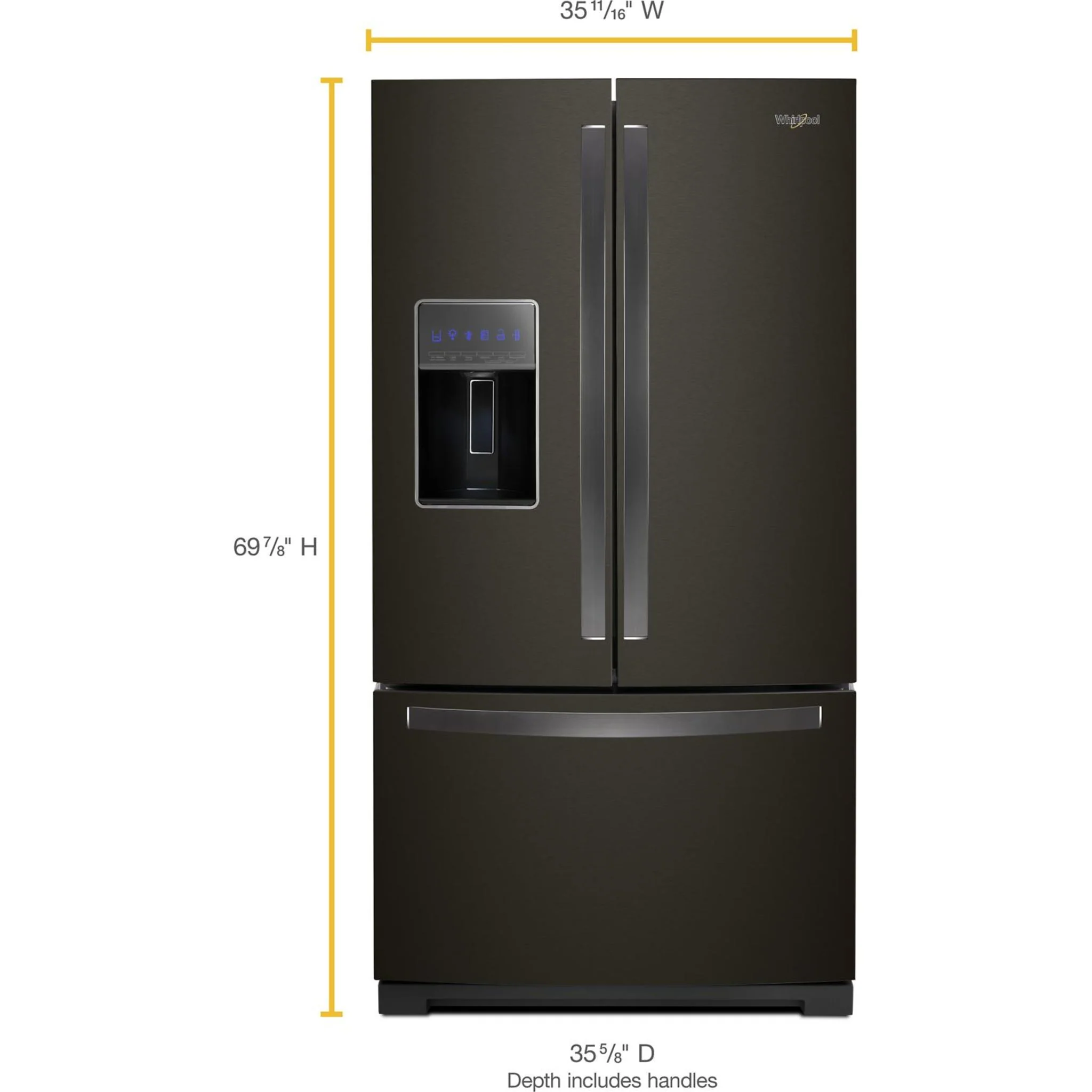 Whirlpool 36" Wide French Door Refrigerator - 27 cu. ft.- Black Stainless (WRF757SDHV) - Image 26