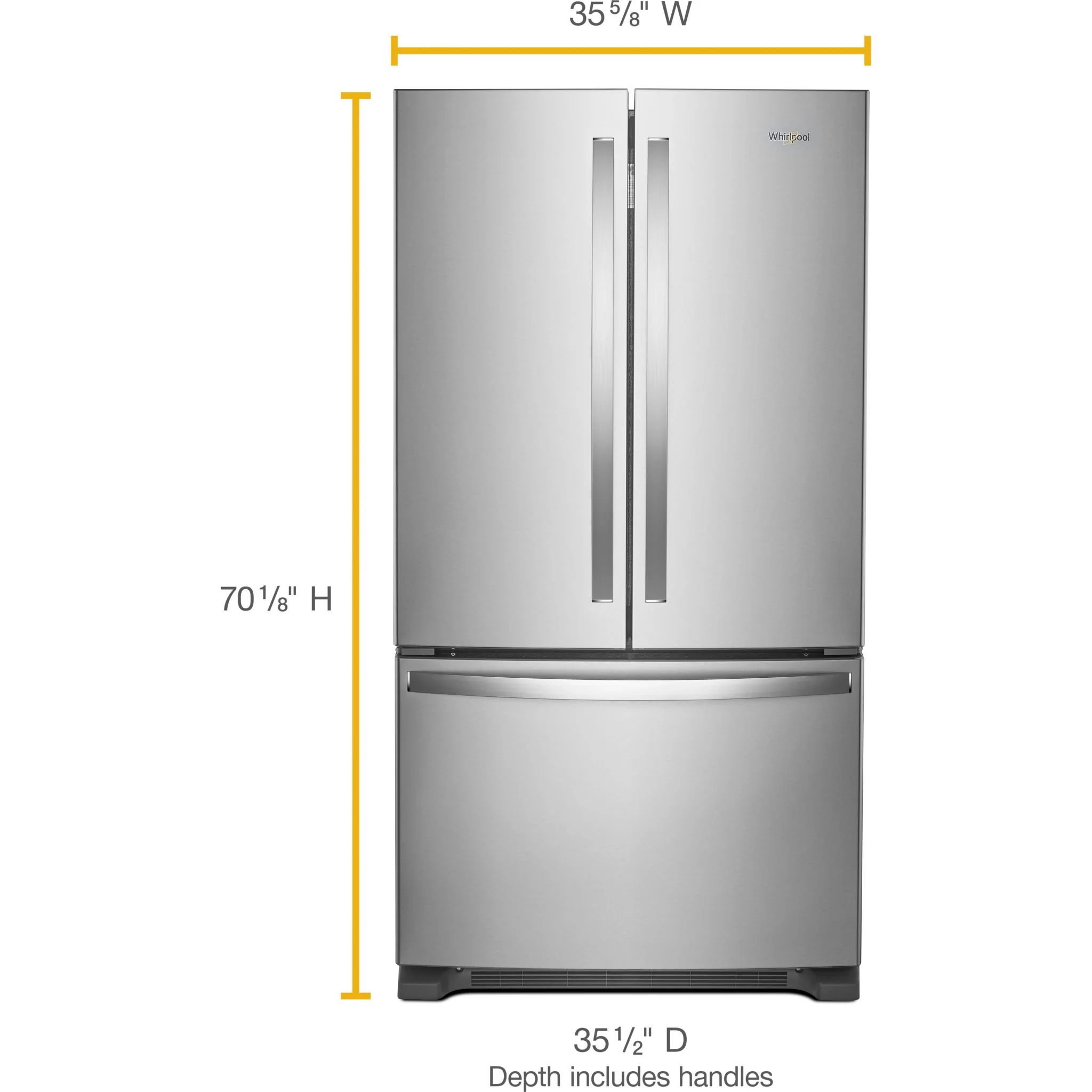 Whirlpool 36" Wide French Door Refrigerator with Water Dispenser - 25 cu. ft. (WRF535SWHZ) - Image 6