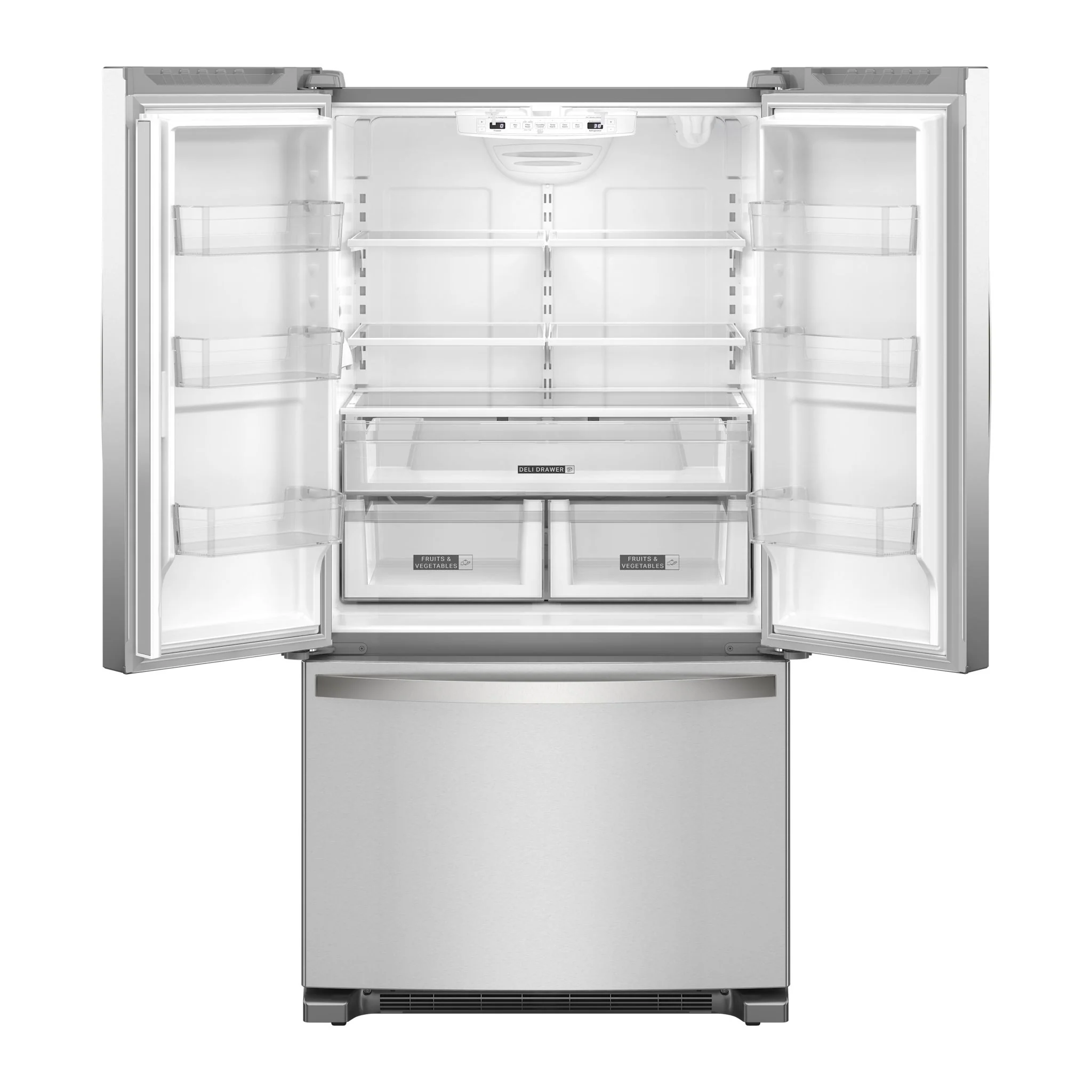 Whirlpool Full-Depth French Door Bottom Mount Refrigerator - Fingerprint Resistant Stainless Steel (WRFF3236RZ) - Image 3