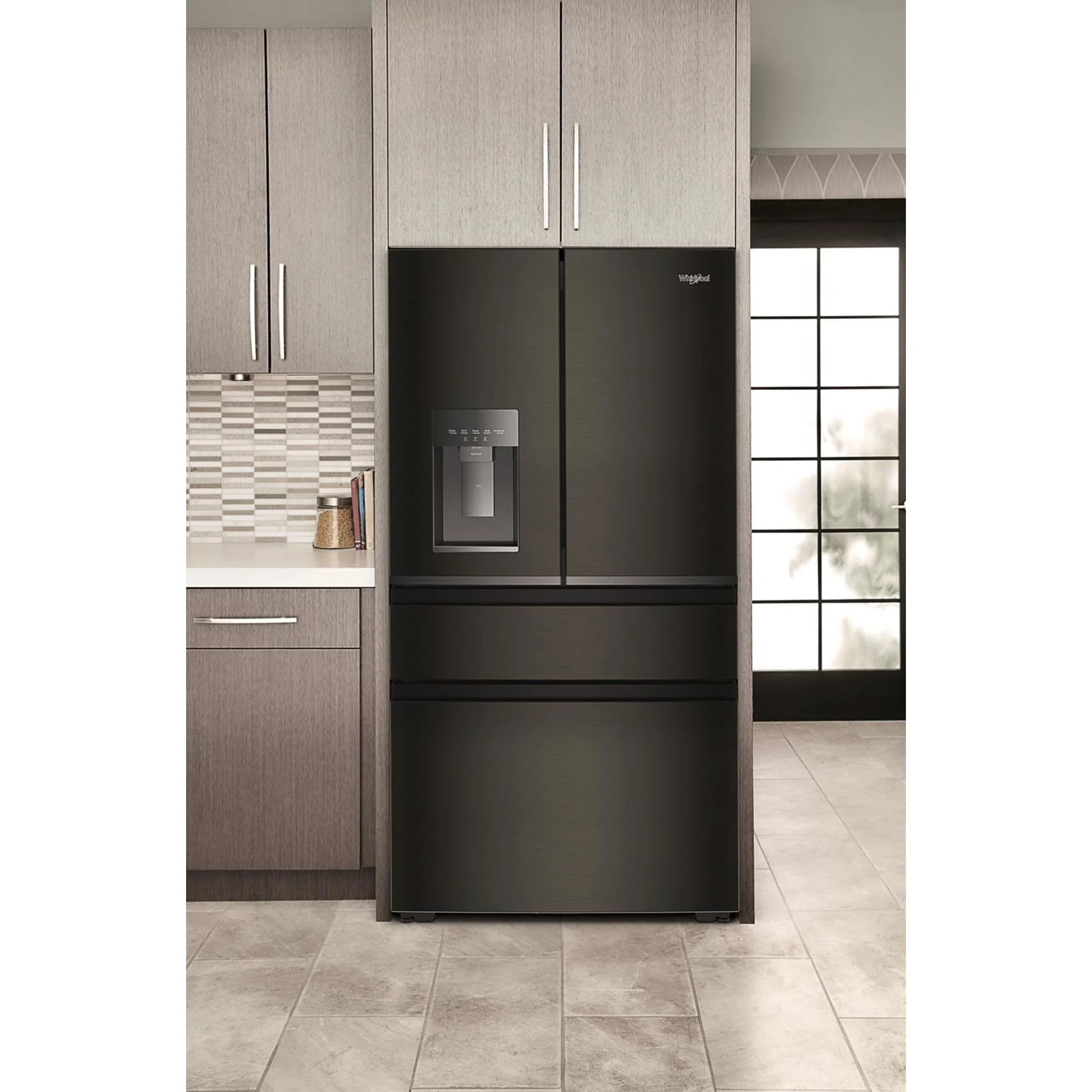 Whirlpool 36-inch Wide True Counter Depth 4-Door French Door Refrigerator - 22 cu. ft. -Black Stainless Finish (WRMC7036RV) - Image 3