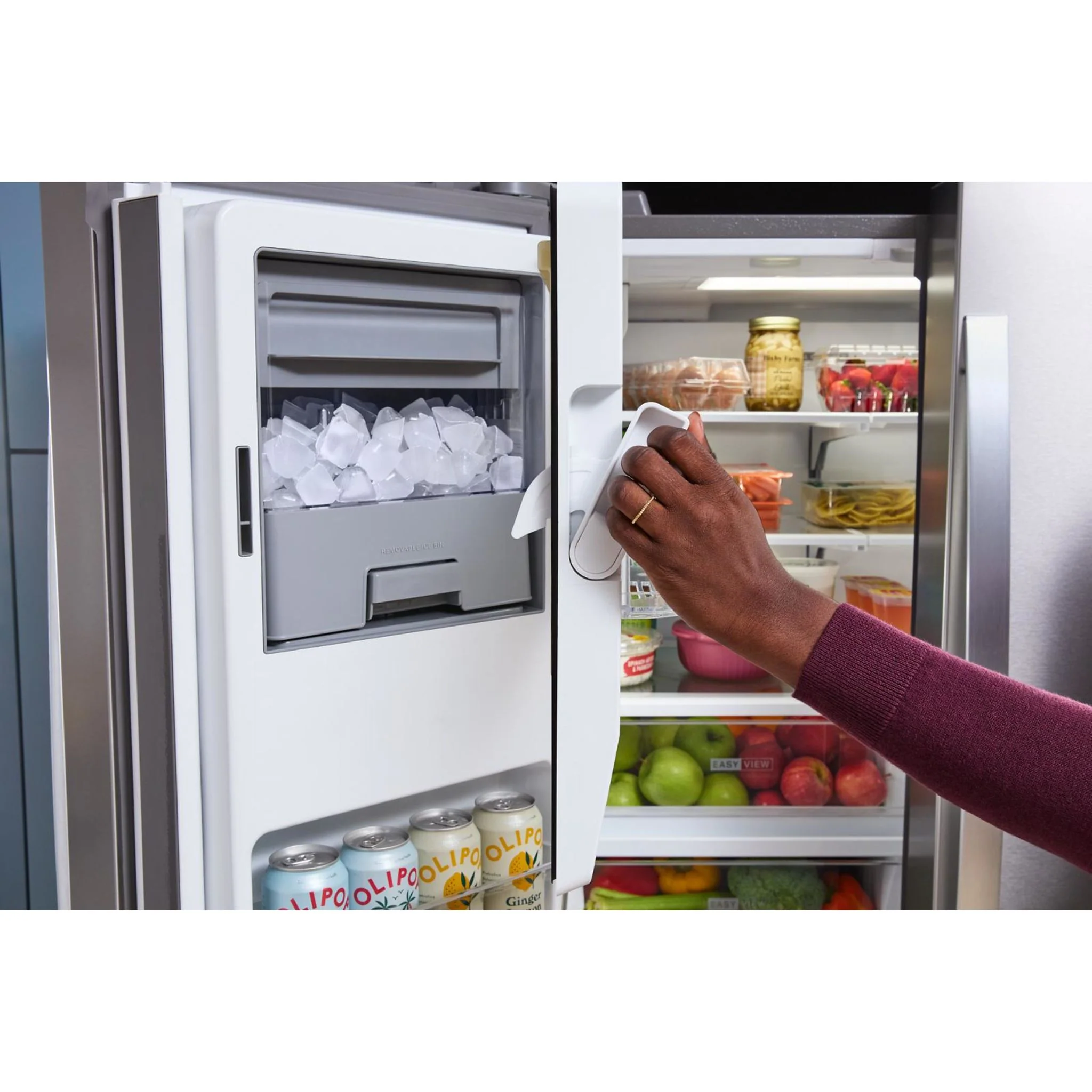 Whirlpool 36-inch Wide True Counter Depth 4-Door French Door Refrigerator - 22 cu. ft. -Fingerprint-Resistant Stainless Finish (WRMC7036RZ) - Image 10