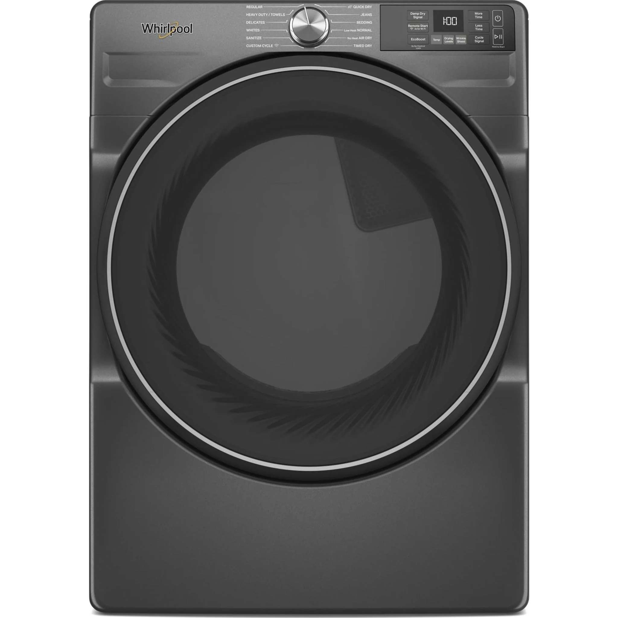 Whirlpool 7.4 cu. ft. Smart Front Load ENERGY STAR Certified Gas Dryer with Wrinkle ShieldOption -Volcano Black (WGD5720RU)