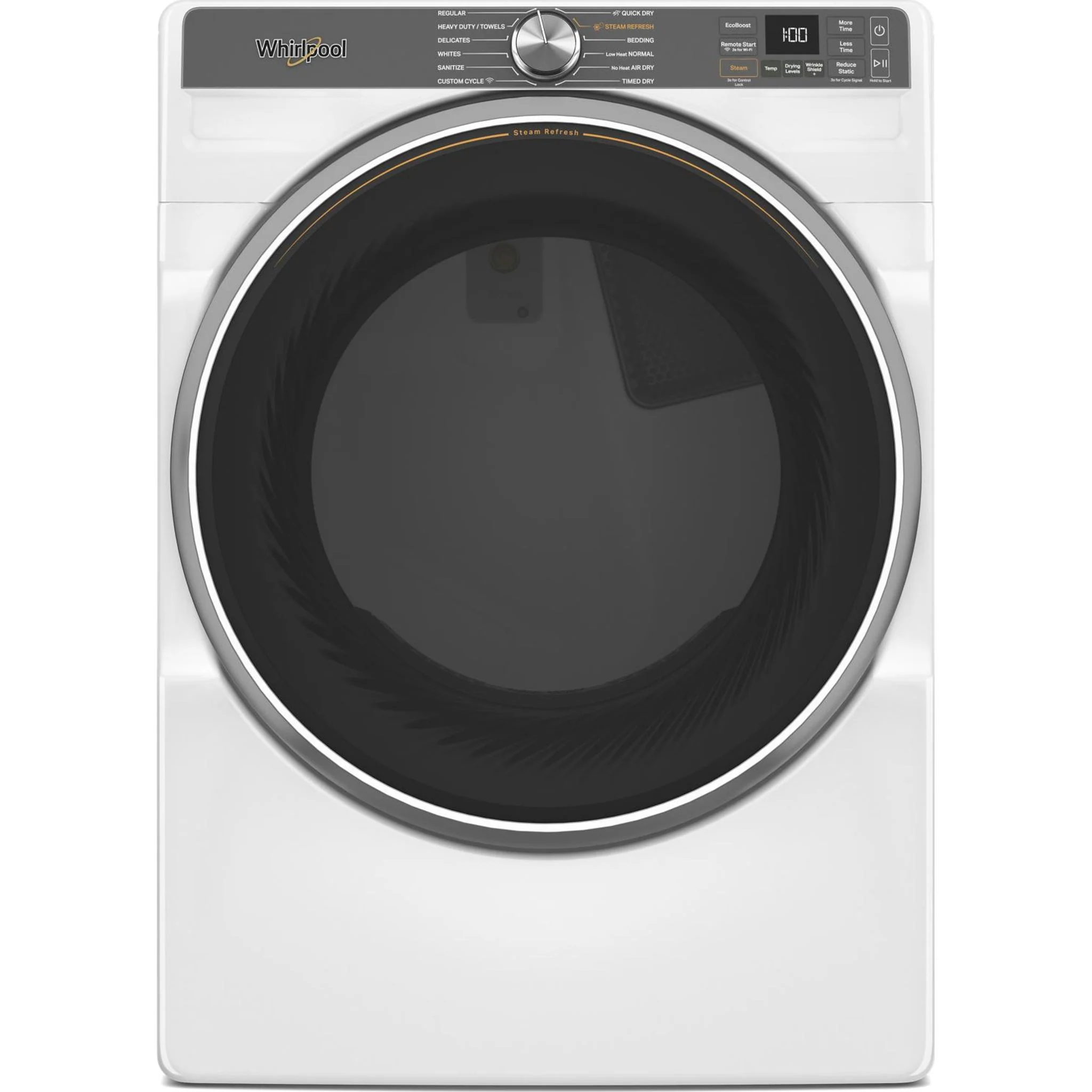Whirlpool 7.4 cu. ft. Smart Front Load ENERGY STAR Certified Gas Dryer with Steam Capabilities -White (WGD6720RW)