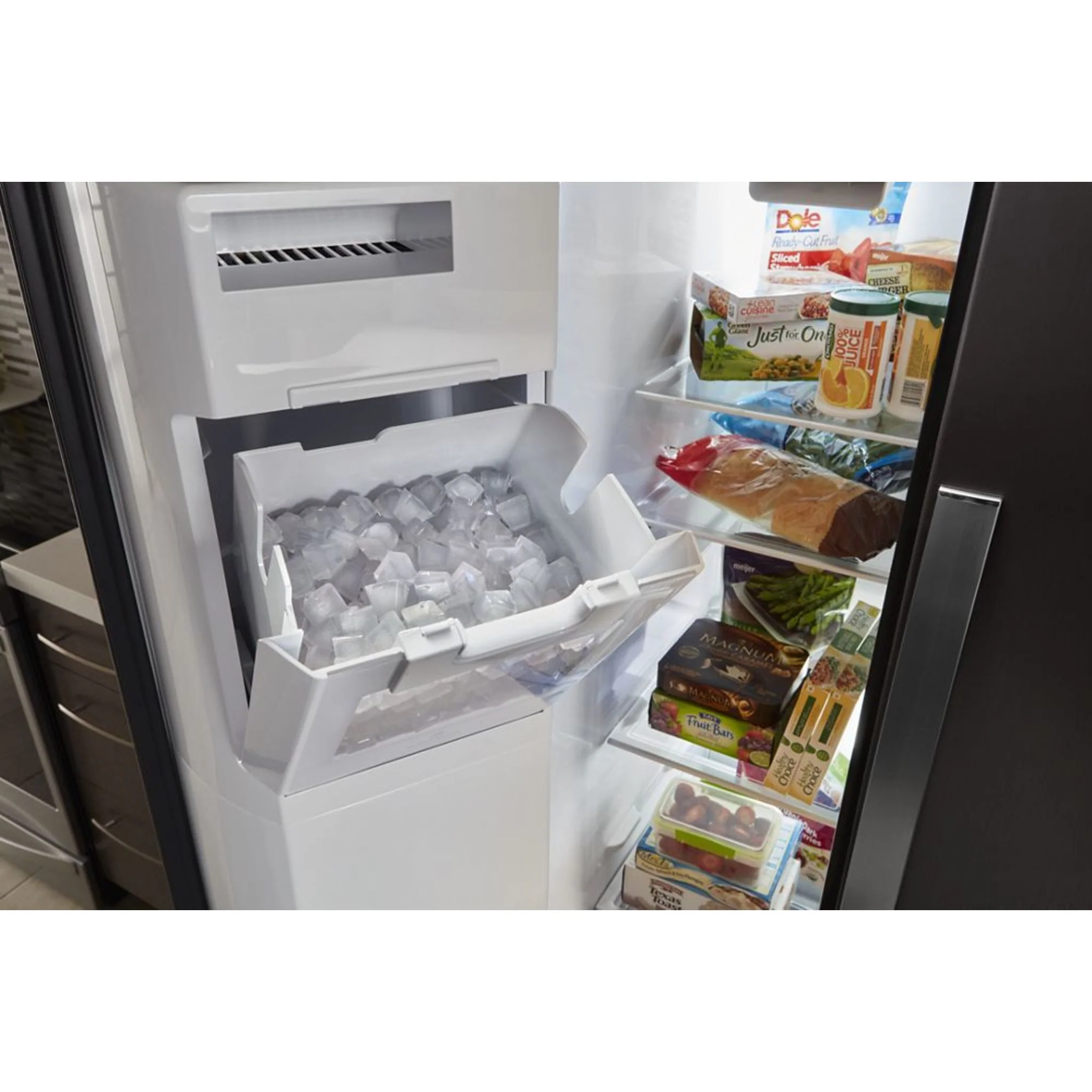 Whirlpool 36" Wide Counter Depth Side-by-Side Refrigerator - 21 cu. ft. - Black Stainless (WRS571CIHV) - Image 14