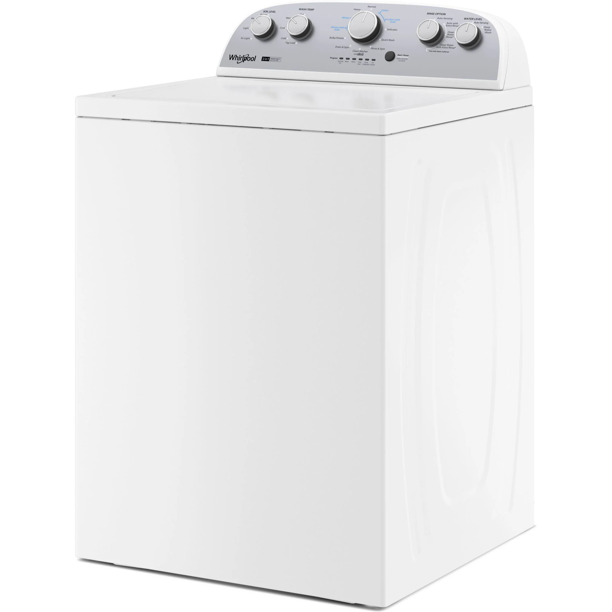 Whirlpool 4.5 cu.ft. Top Load Washer with Removable Agitator - White (WTW4957PW) - Image 3