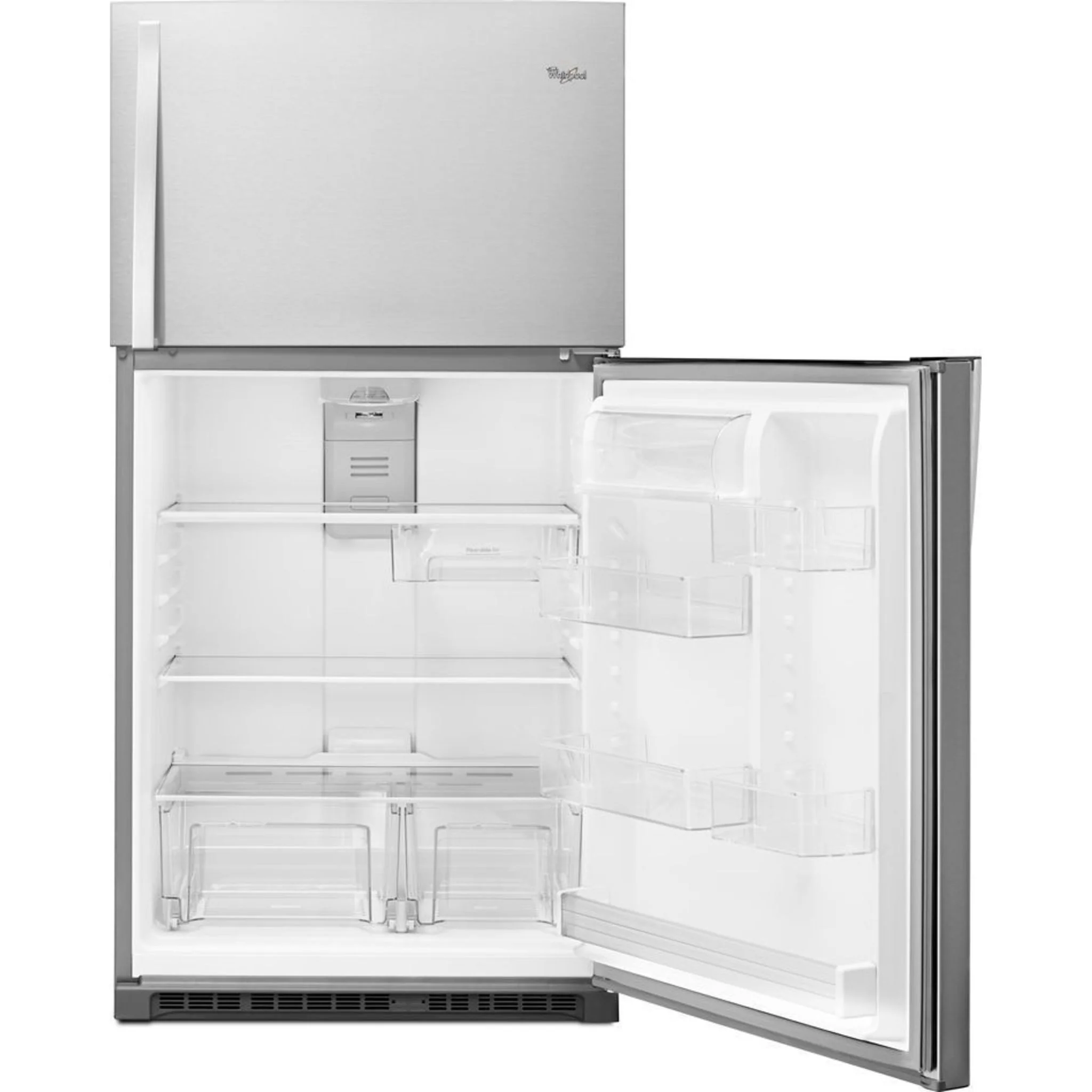 Whirlpool 33" Wide Top-Freezer Refrigerator with Optional EZ Connect Icemaker Kit (Sold Separetely) -Monochromatic Stainless Steel (WRT541SZDM) - Image 2