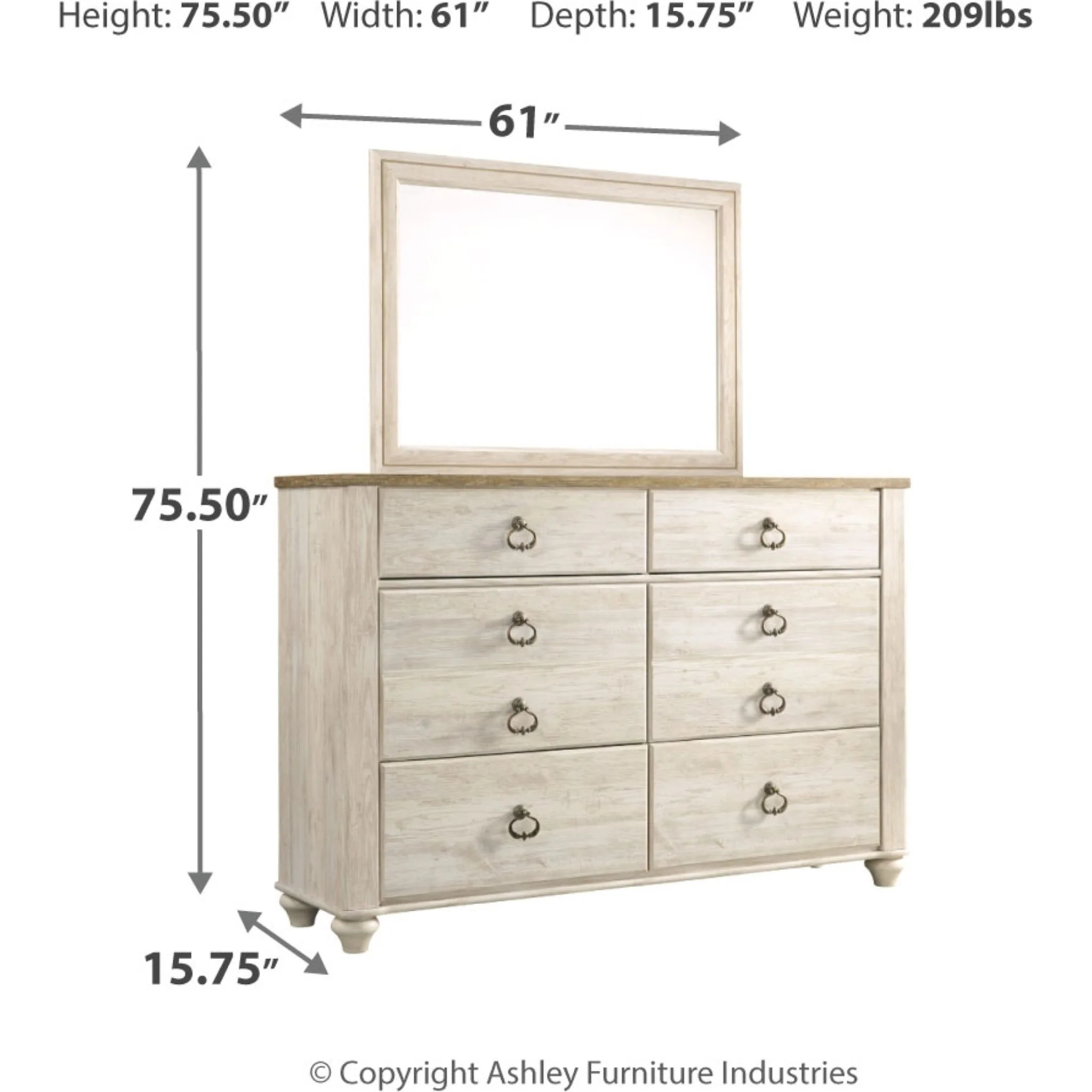 Willowton 5 Piece Bunk Bed Bedroom - Image 8