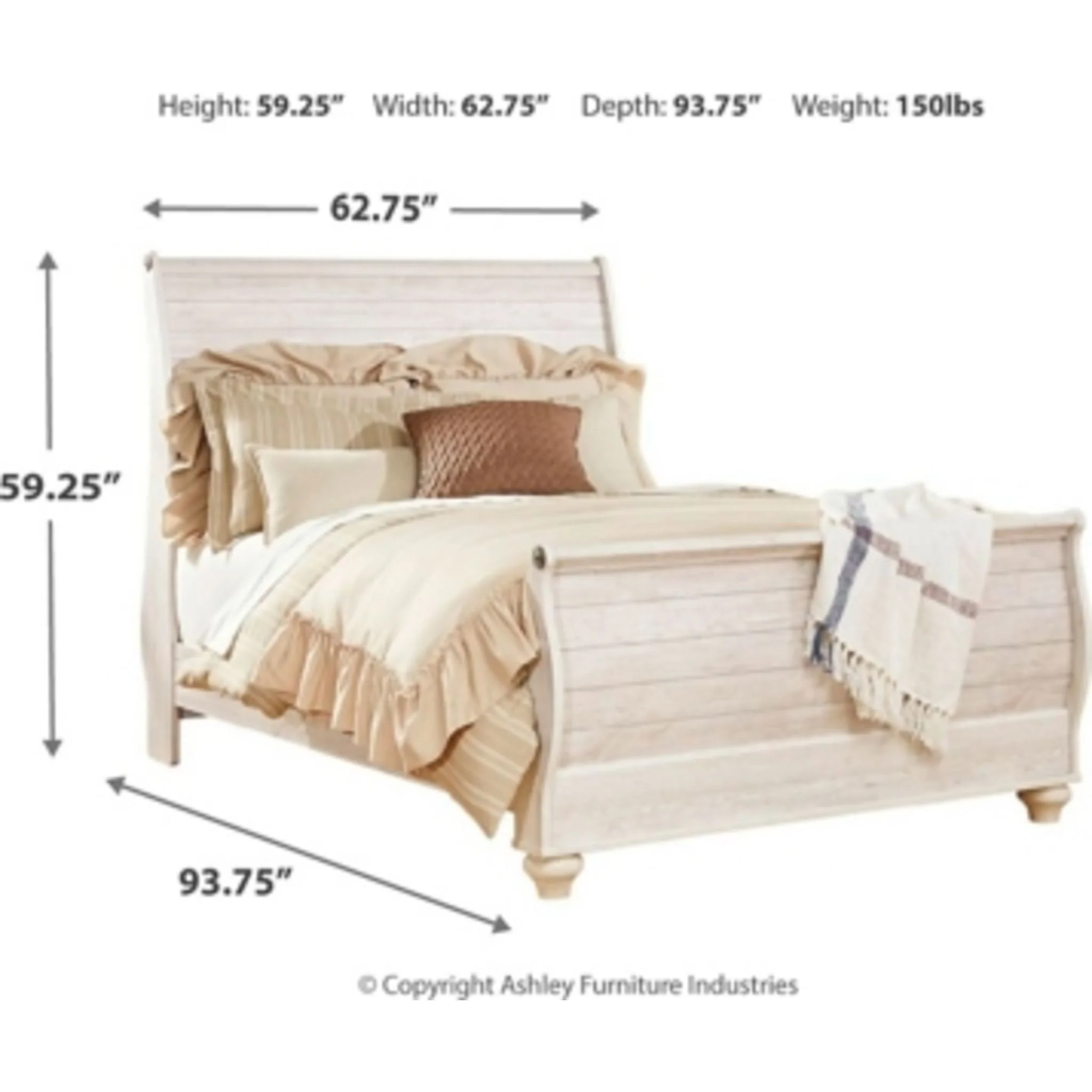 Willowton 5 Piece Sleigh Bedroom - Image 34