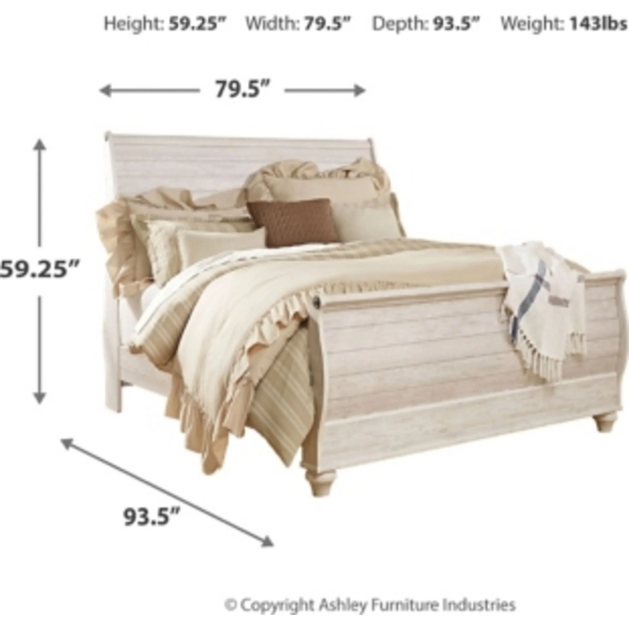 Willowton 5 Piece Sleigh Bedroom - Image 67