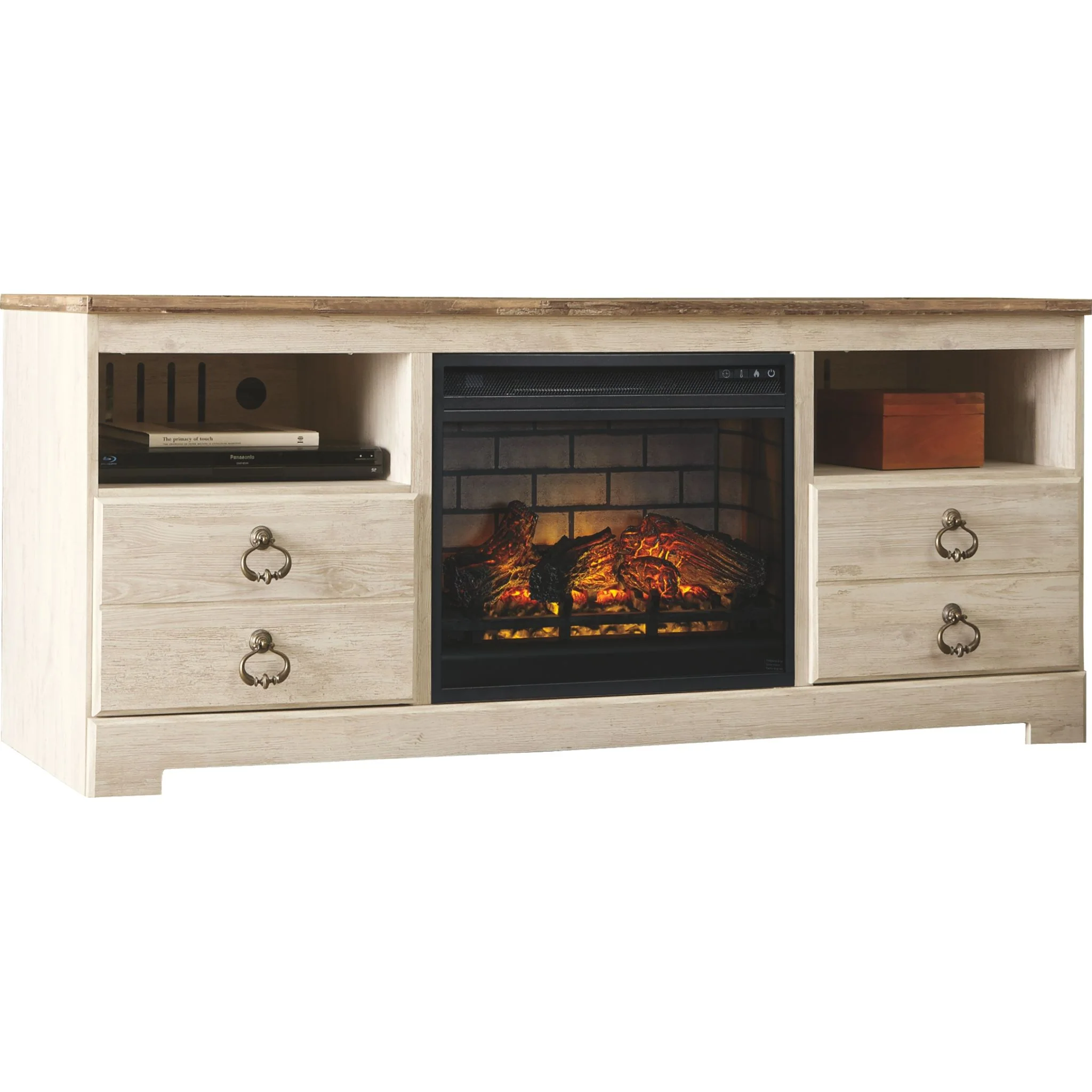 Willowton TV Stand with Fireplace