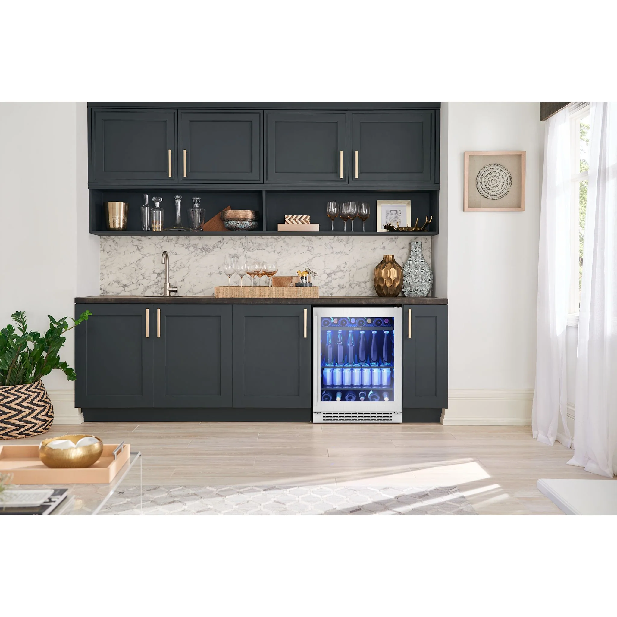 Zephyr Beverage Cooler (BBV24C01AG-ADA) - Stainless Steel + Glass - Image 2