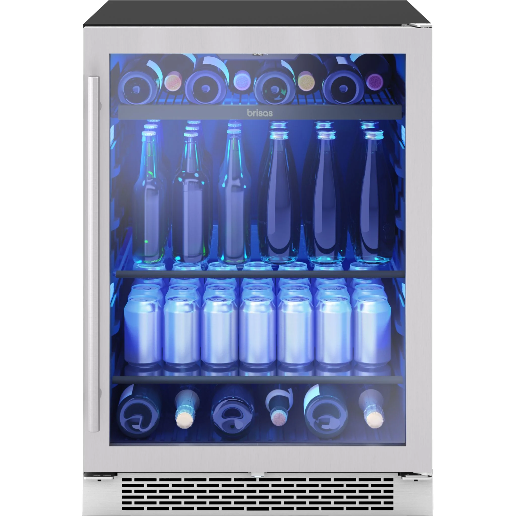 Zephyr Beverage Cooler (BBV24C01AG) - Stainless Steel + Glass