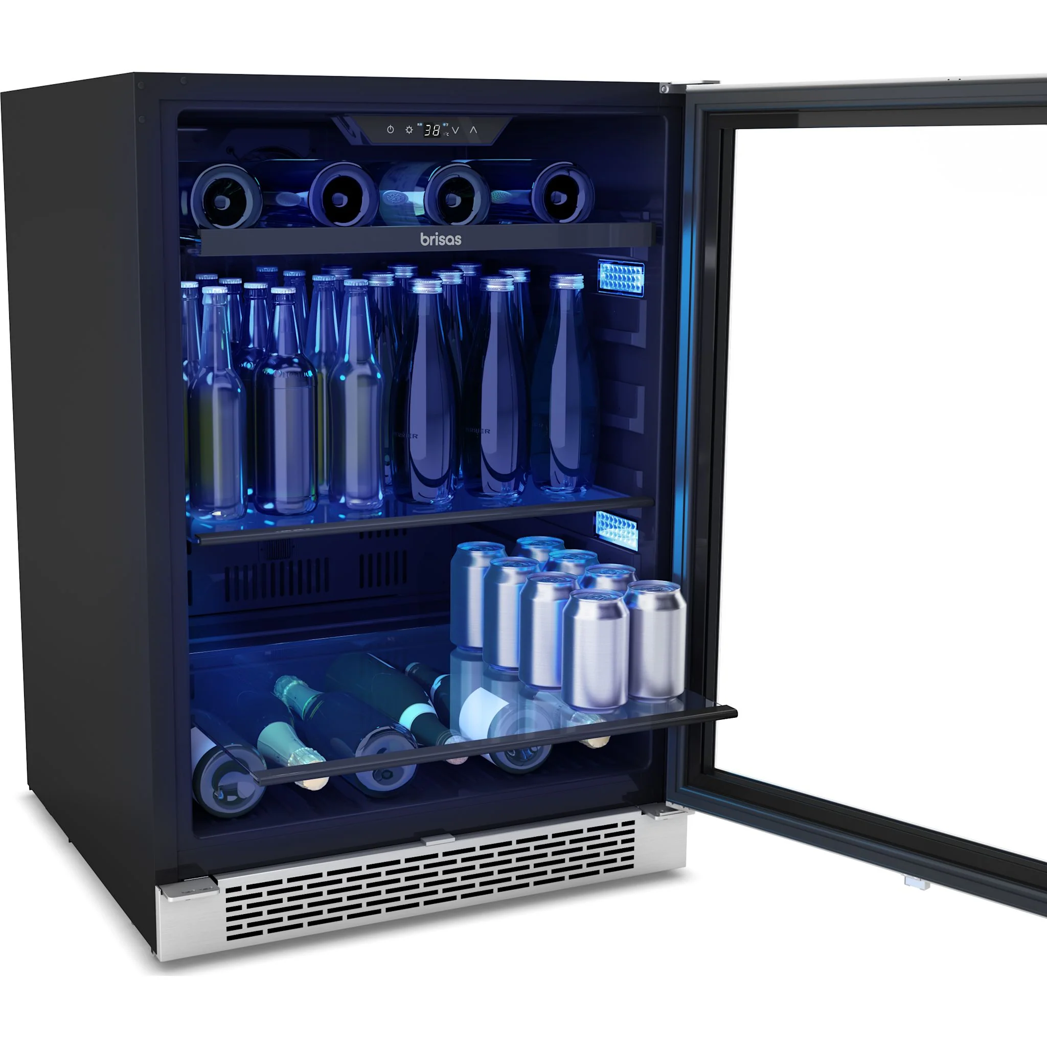 Zephyr Beverage Cooler (BBV24C01AG) - Stainless Steel + Glass - Image 5