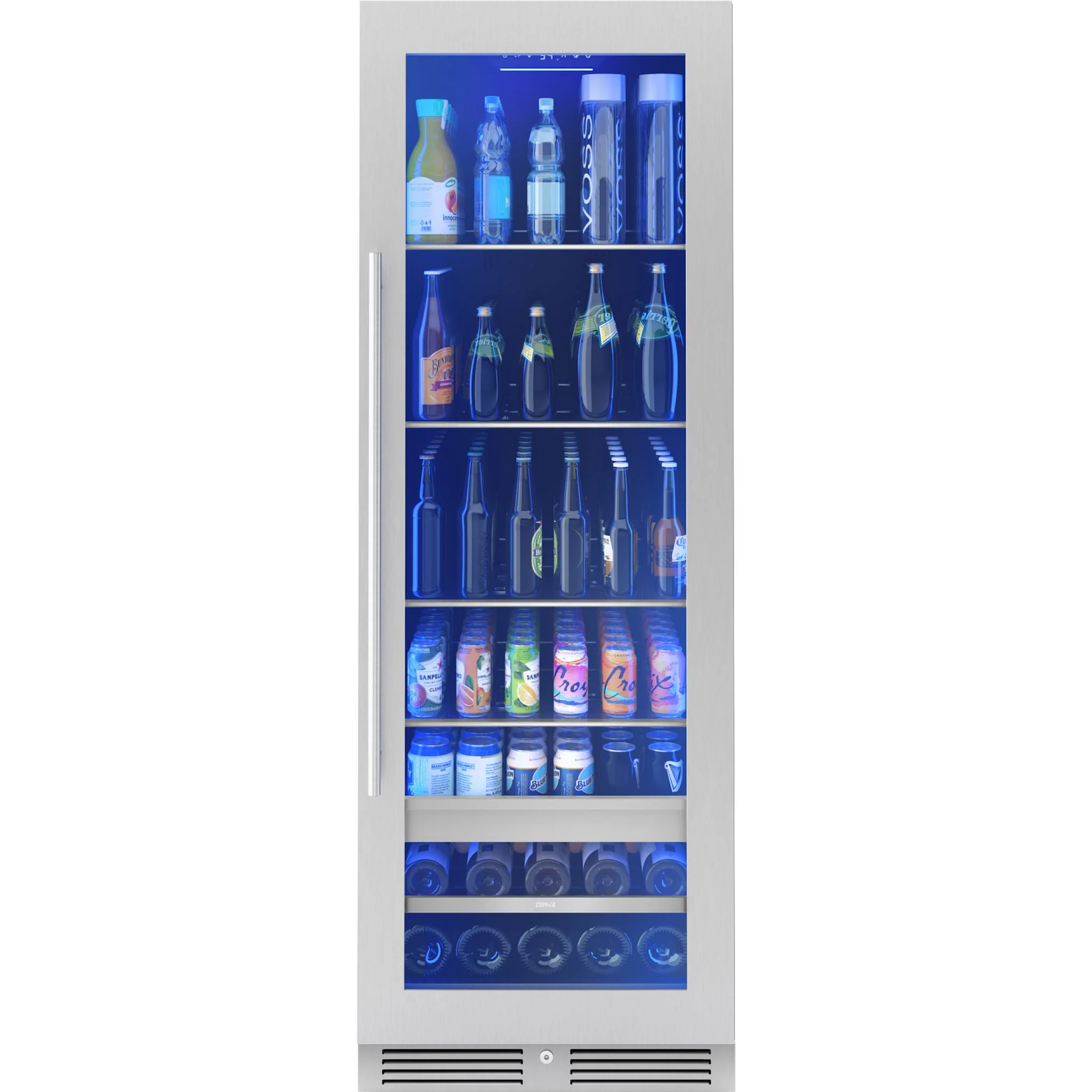 Zephyr Beverage Cooler (PRB24F01BG) - Stainless Steel + Glass - Image 2
