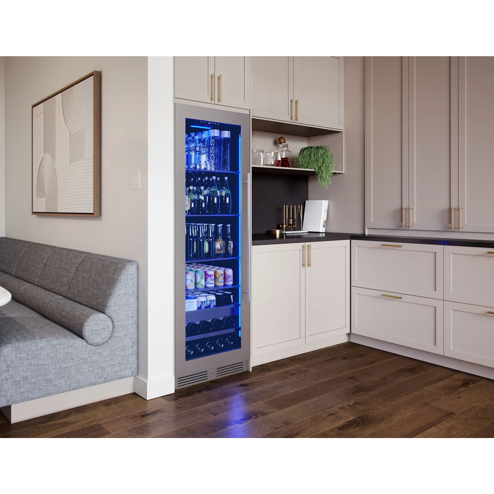 Zephyr Beverage Cooler (PRB24F01BG) - Stainless Steel + Glass - Image 4