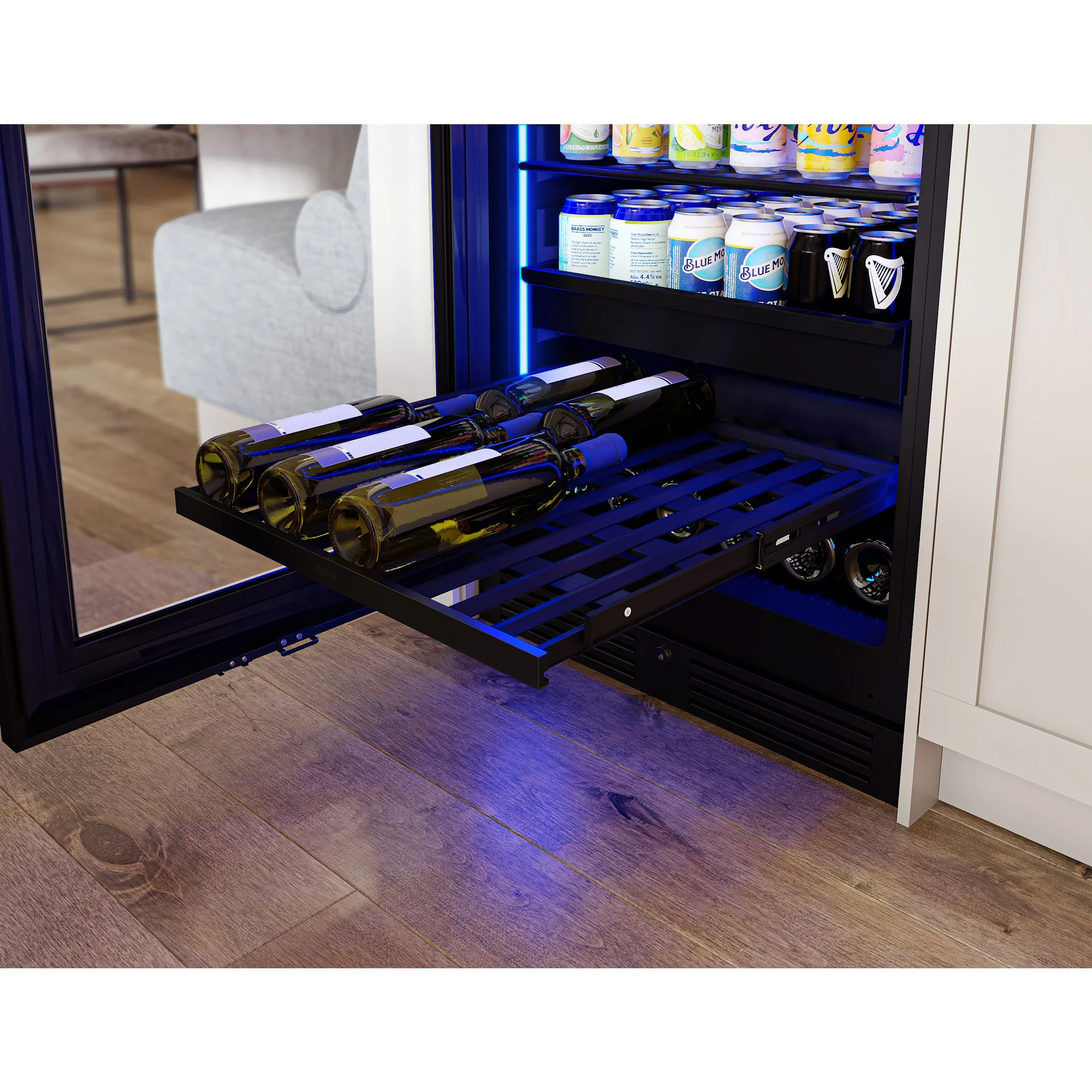 Zephyr Beverage Cooler (PRB24F01BPG) - Panel Ready + Glass - Image 5