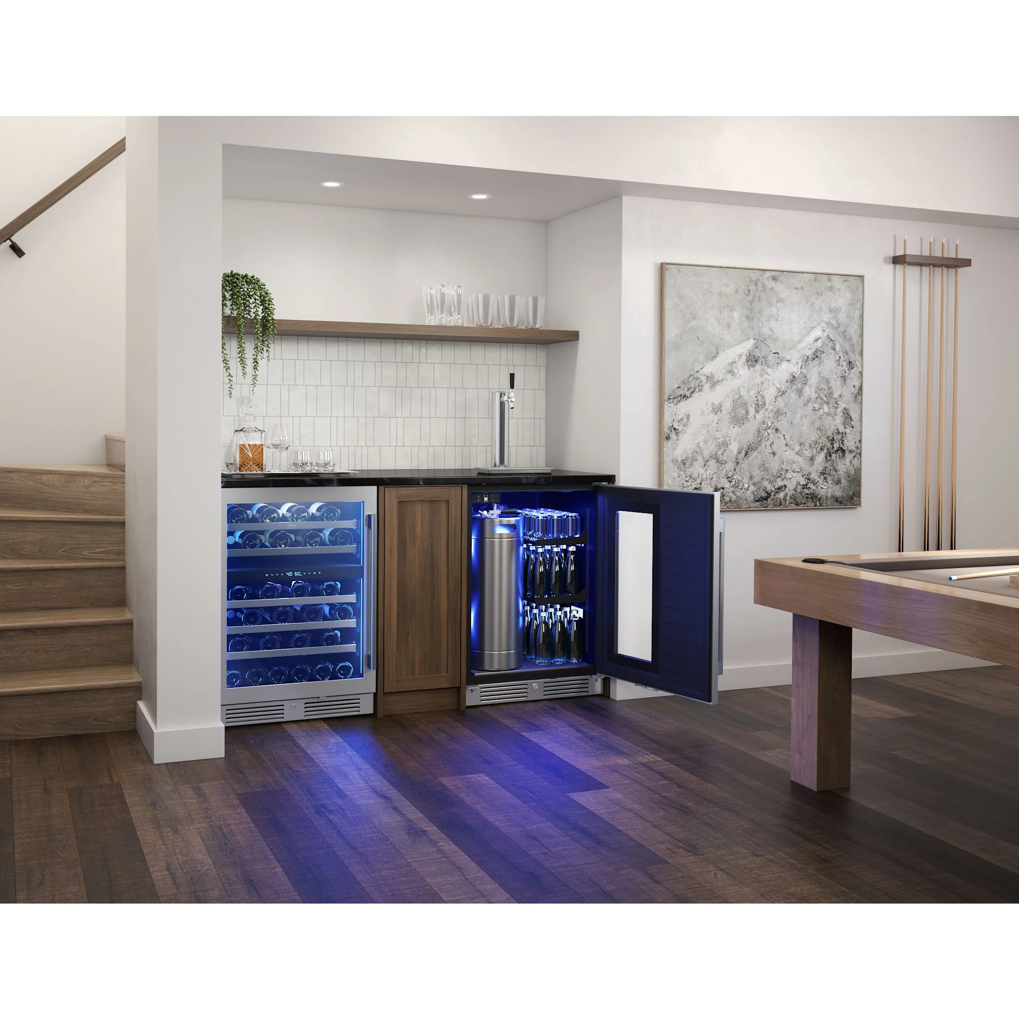 Zephyr Beverage Cooler (PRKB24C01AG) - Stainless Steel + Glass - Image 7