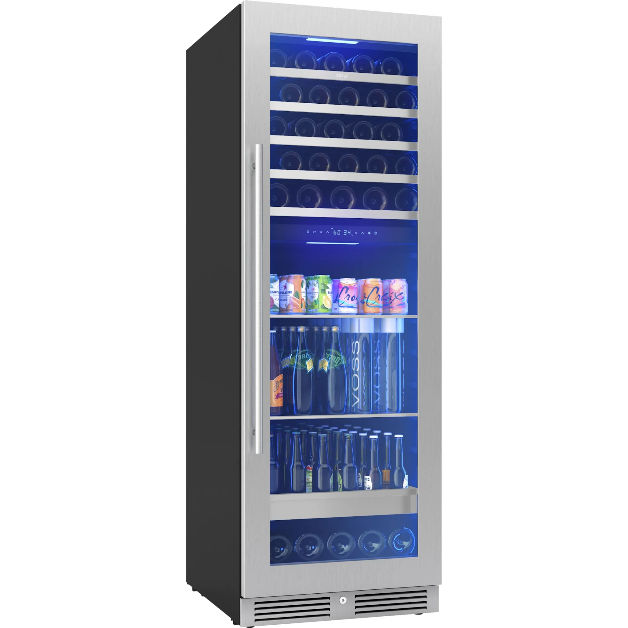 Zephyr Beverage Cooler (PRWB24F02BG) - Stainless Steel + Glass - Image 2