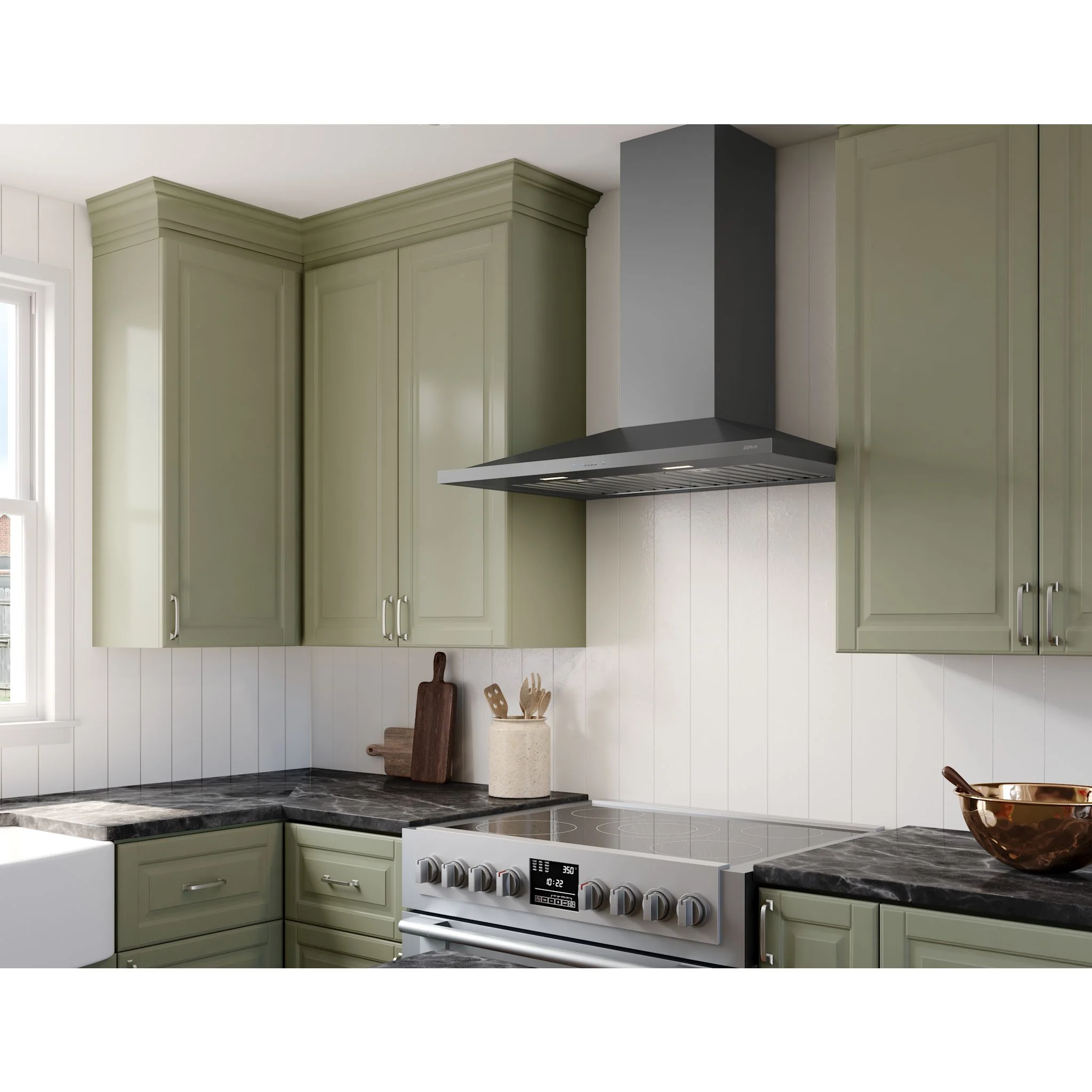 Zephyr Range Hood (ZAN-M90DBS) - Black Stainless Steel - Image 2