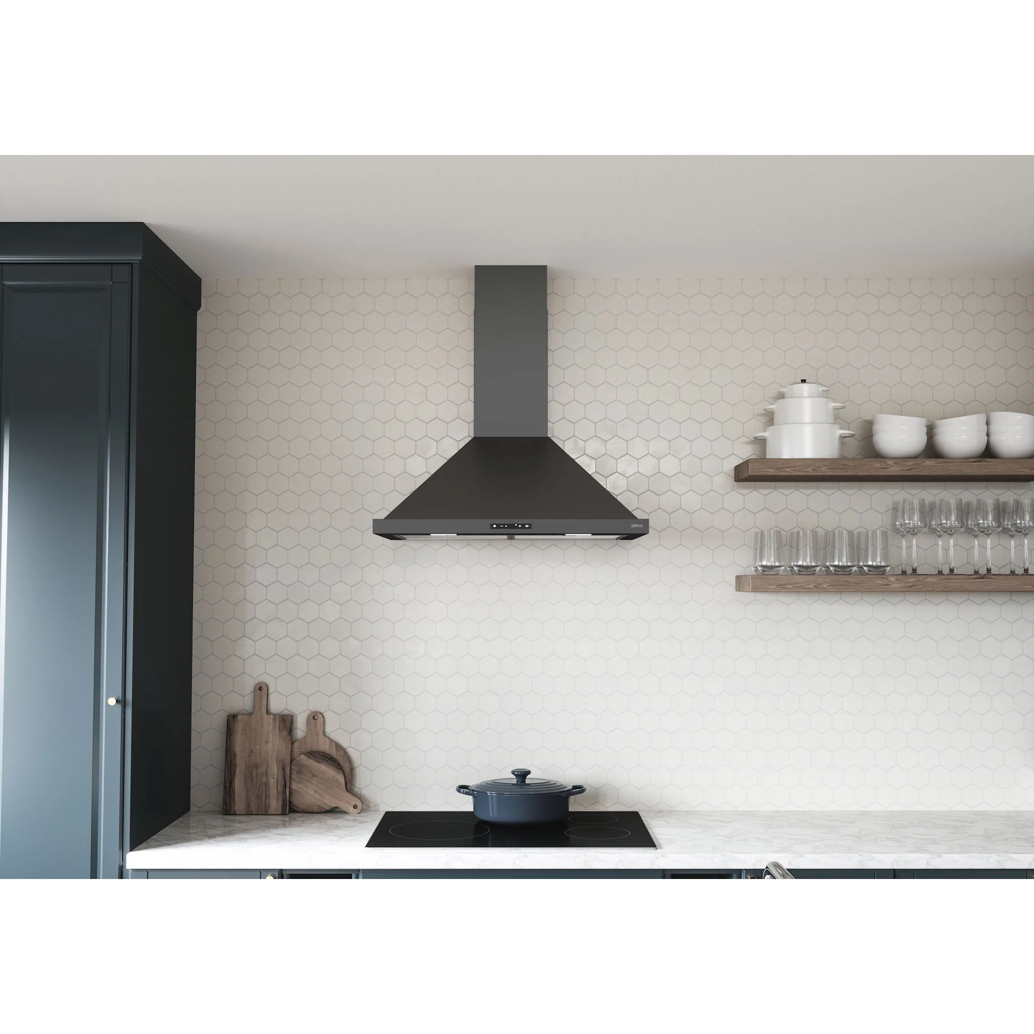 Zephyr Range Hood (ZOM-E36BBS) - Black Stainless Steel - Image 4