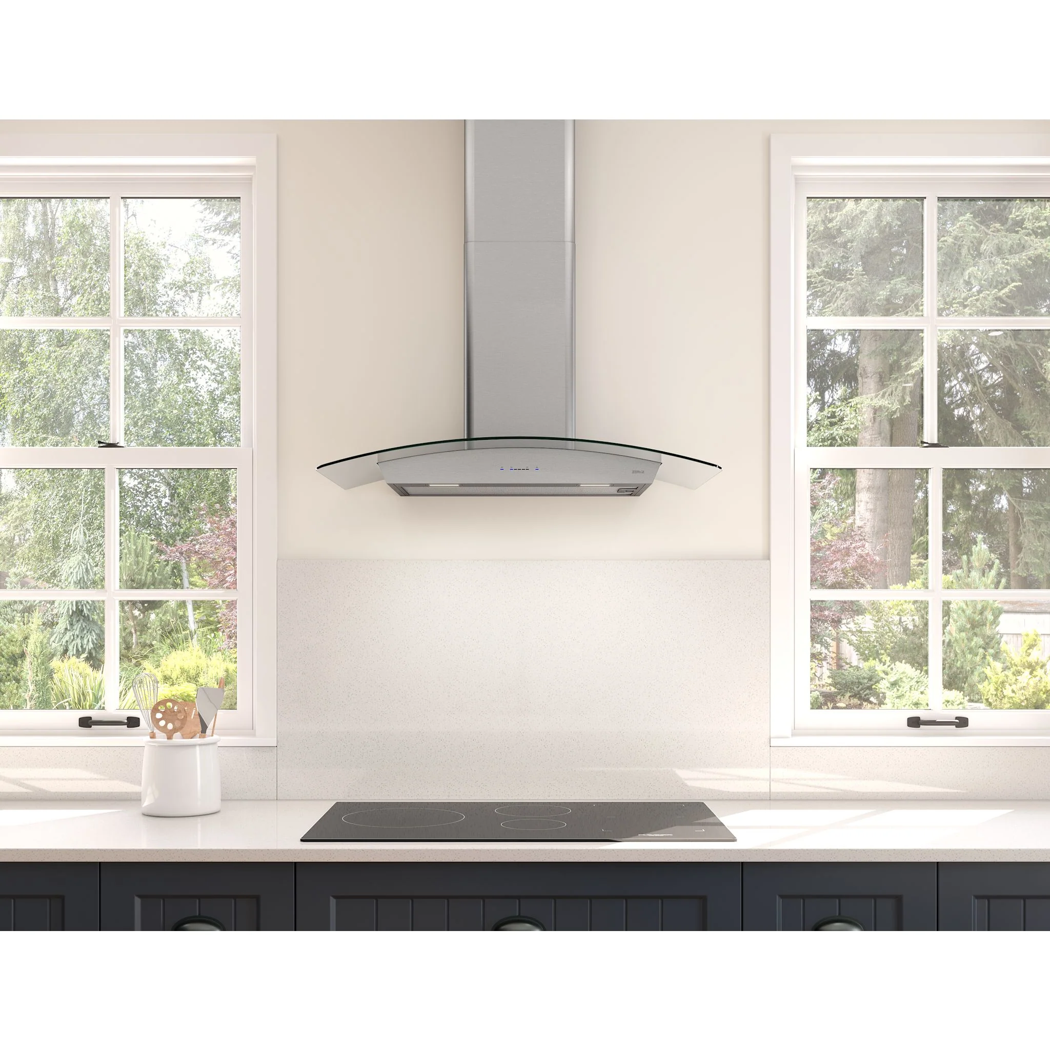 Zephyr Range Hood (ZRV-E30CGC) - Stainless Steel + Glass - Image 4