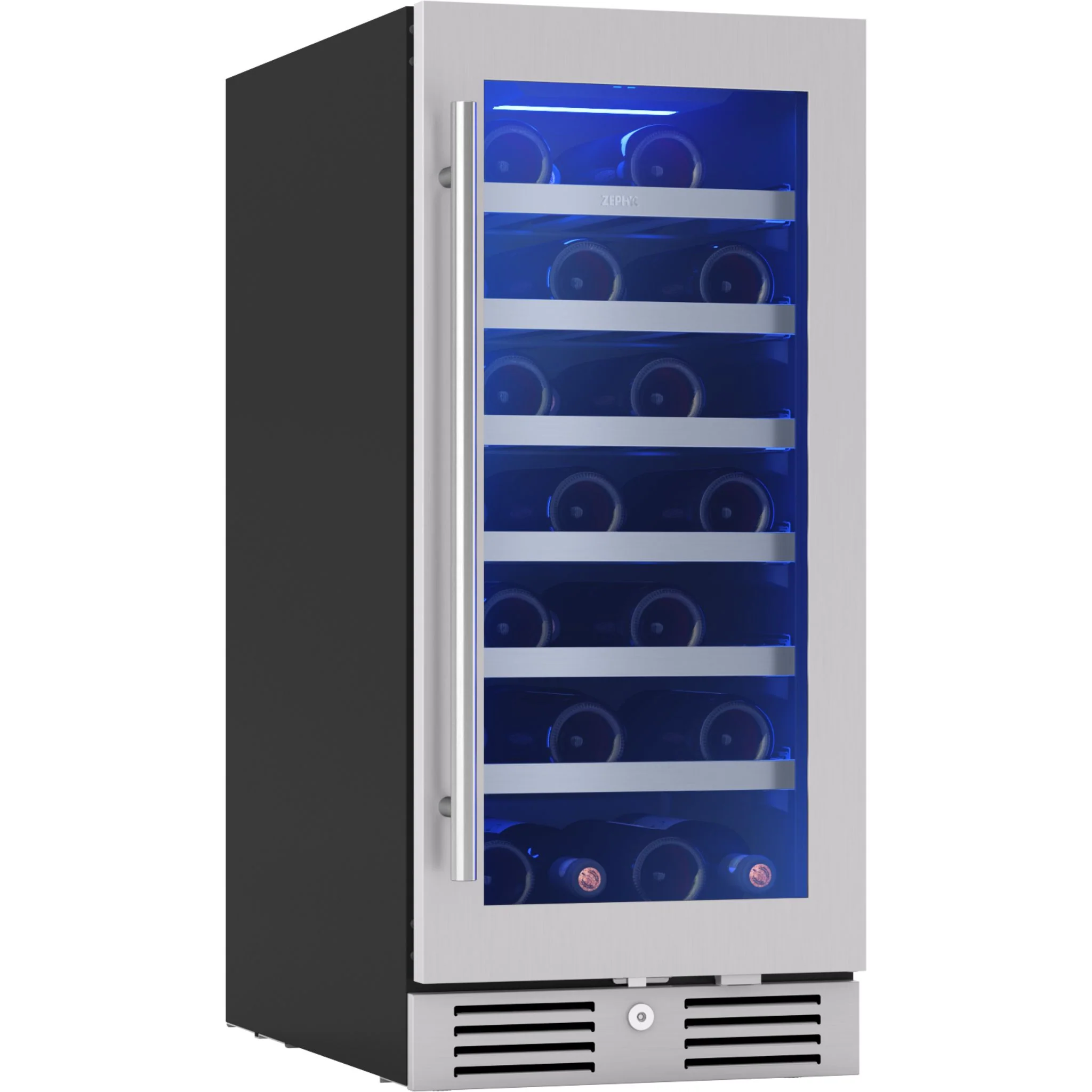 Zephyr Wine Cooler (PRW15C01CG) - Stainless Steel + Glass