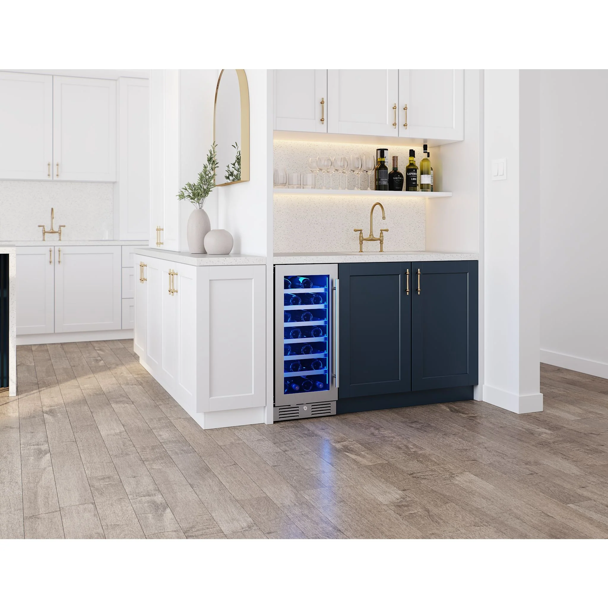Zephyr Wine Cooler (PRW15C01CG) - Stainless Steel + Glass - Image 3