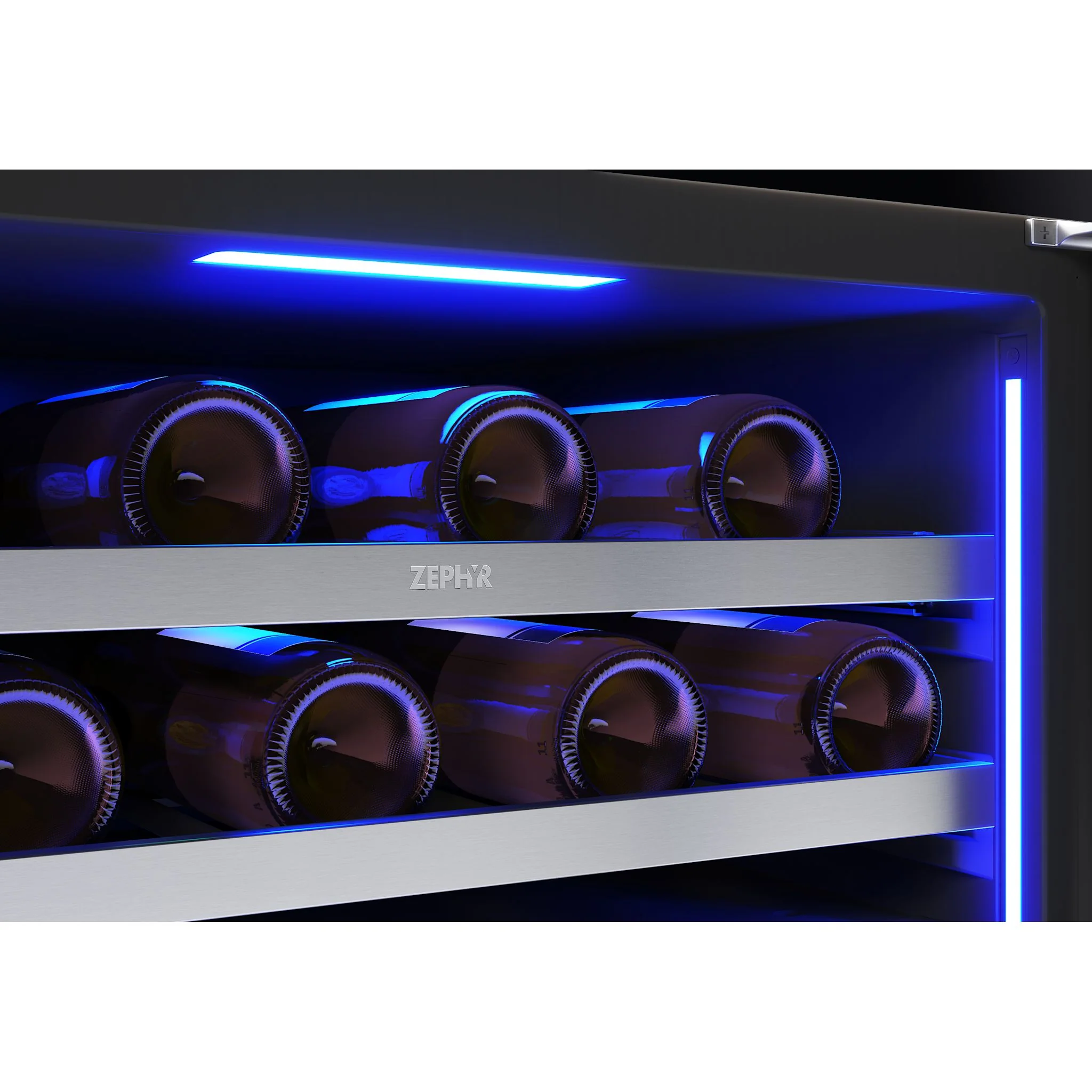 Zephyr Wine Cooler (PRW24C02CG) - Stainless Steel + Glass - Image 4